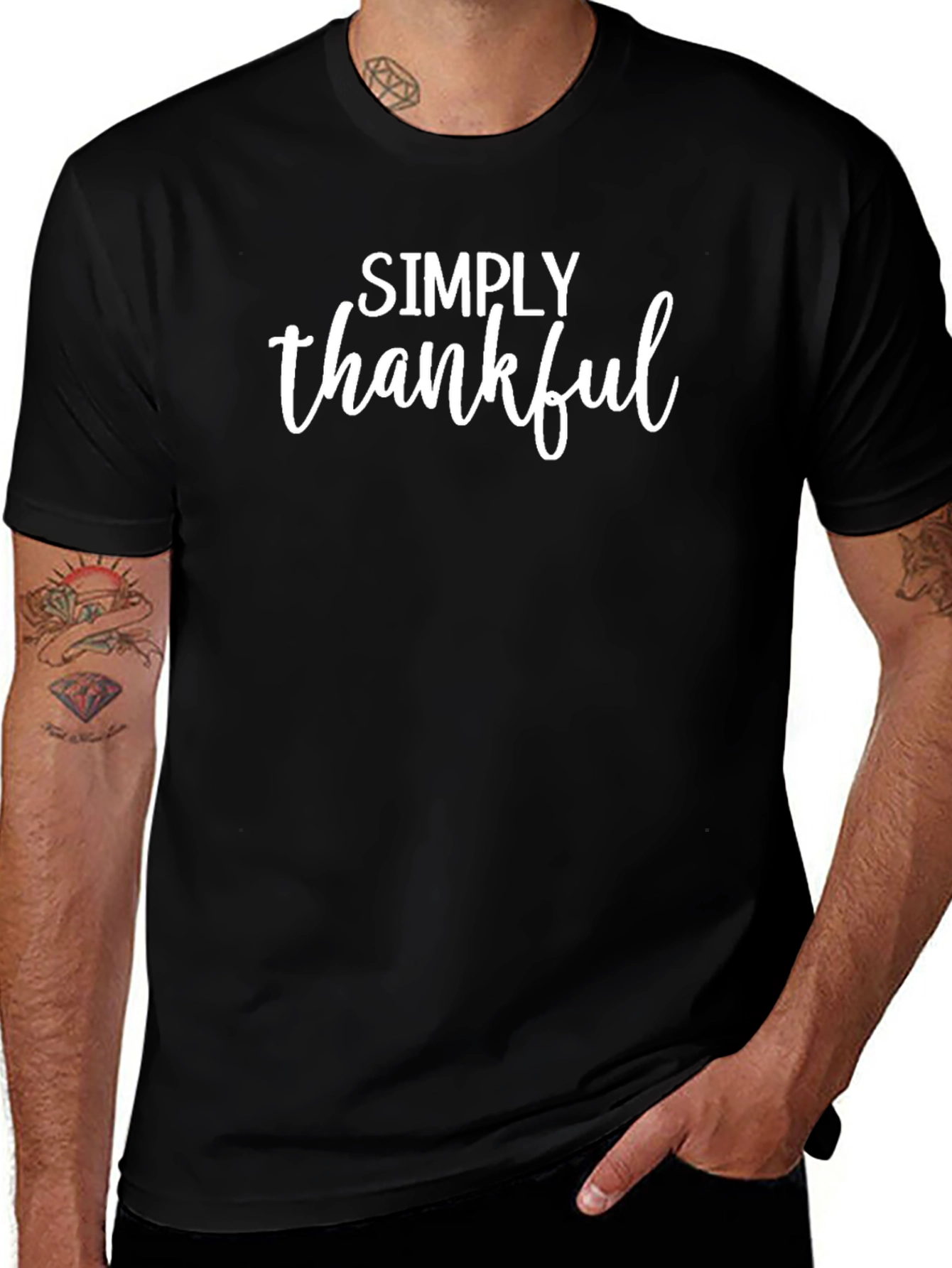 Simply Thankful Black T-Shirt - Stylish Casual Wear