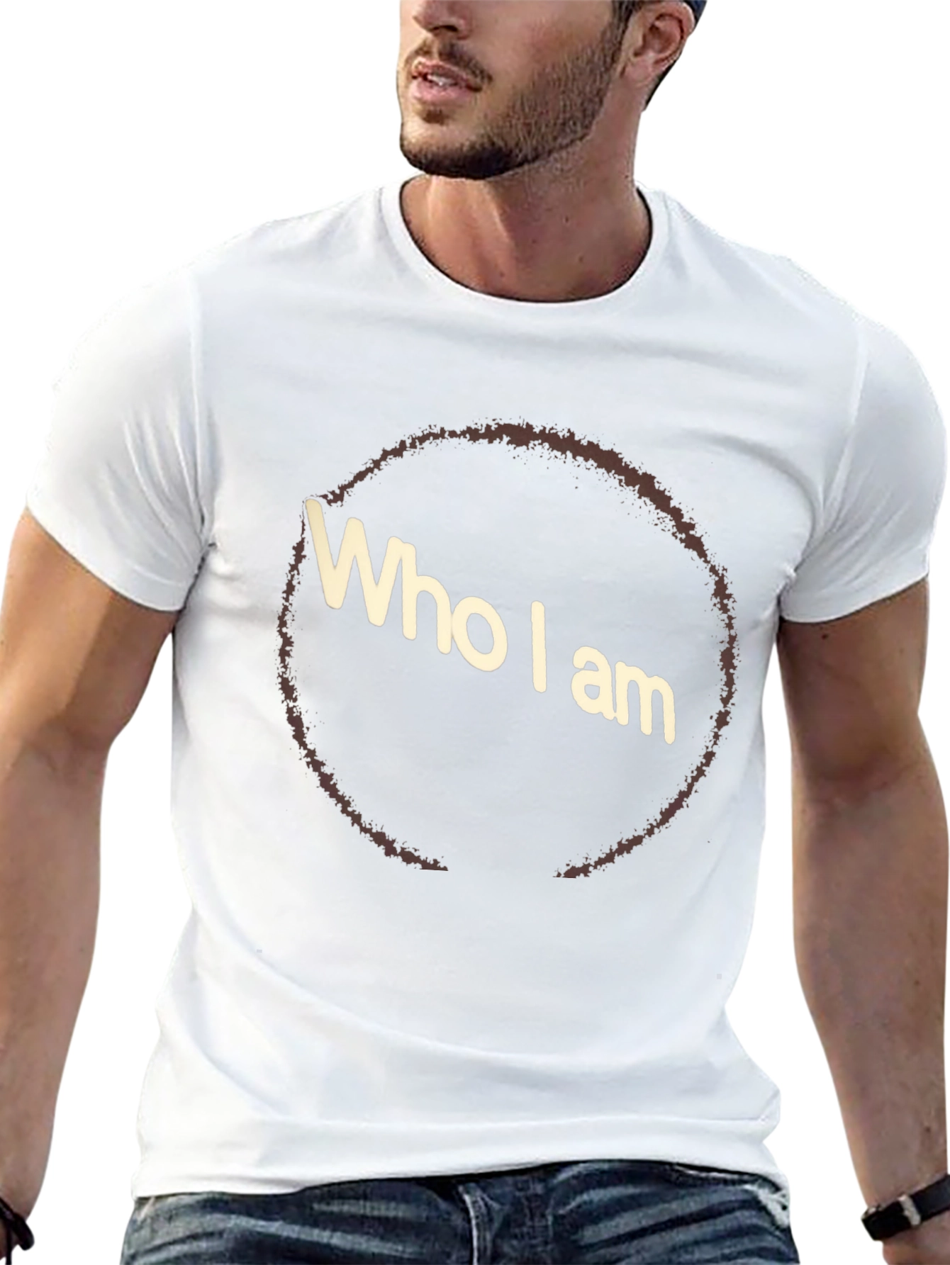 Who I Am Graphic Tee - Black Casual T-Shirt