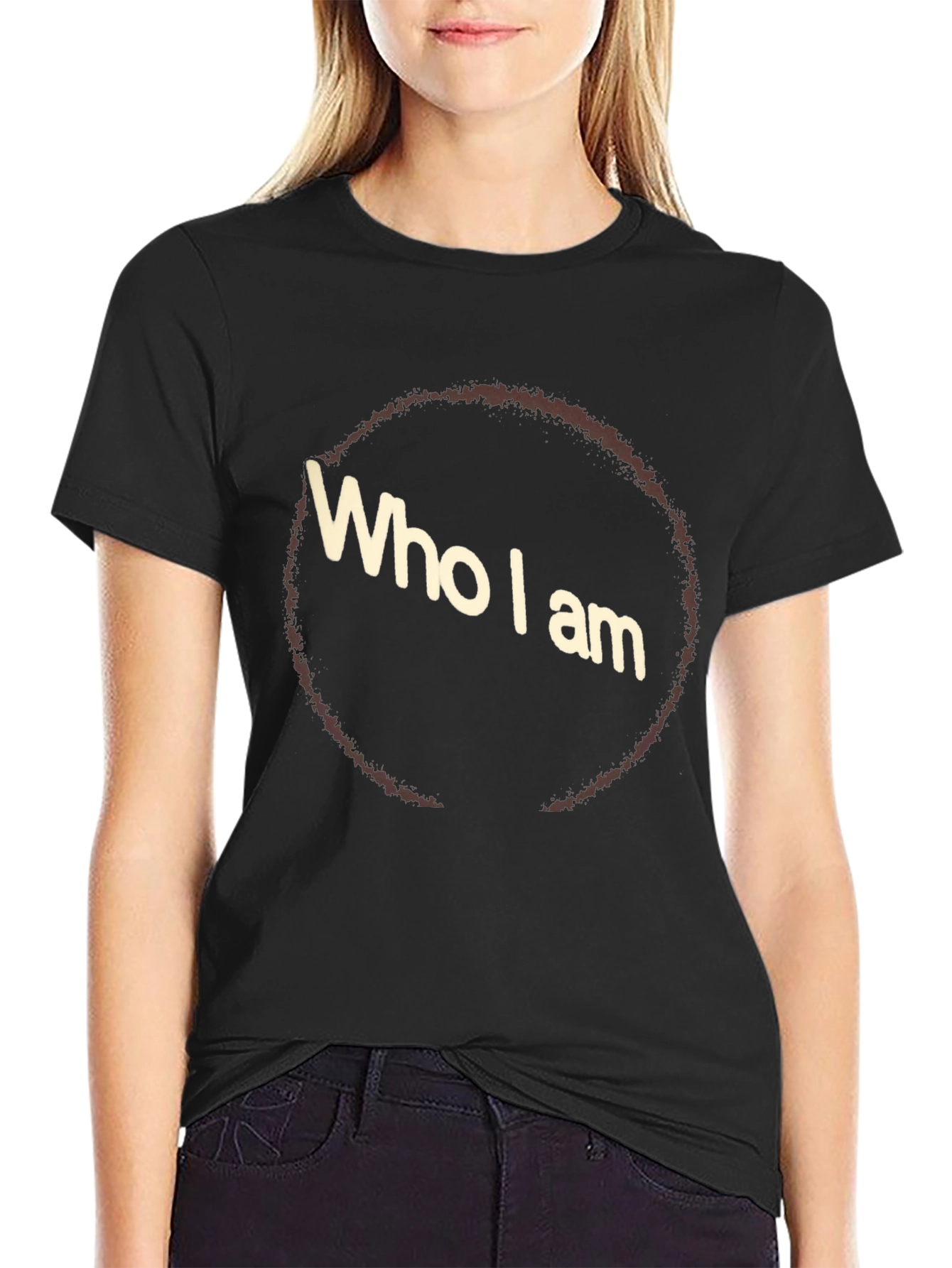 Who I Am Graphic Tee - Black Casual T-Shirt