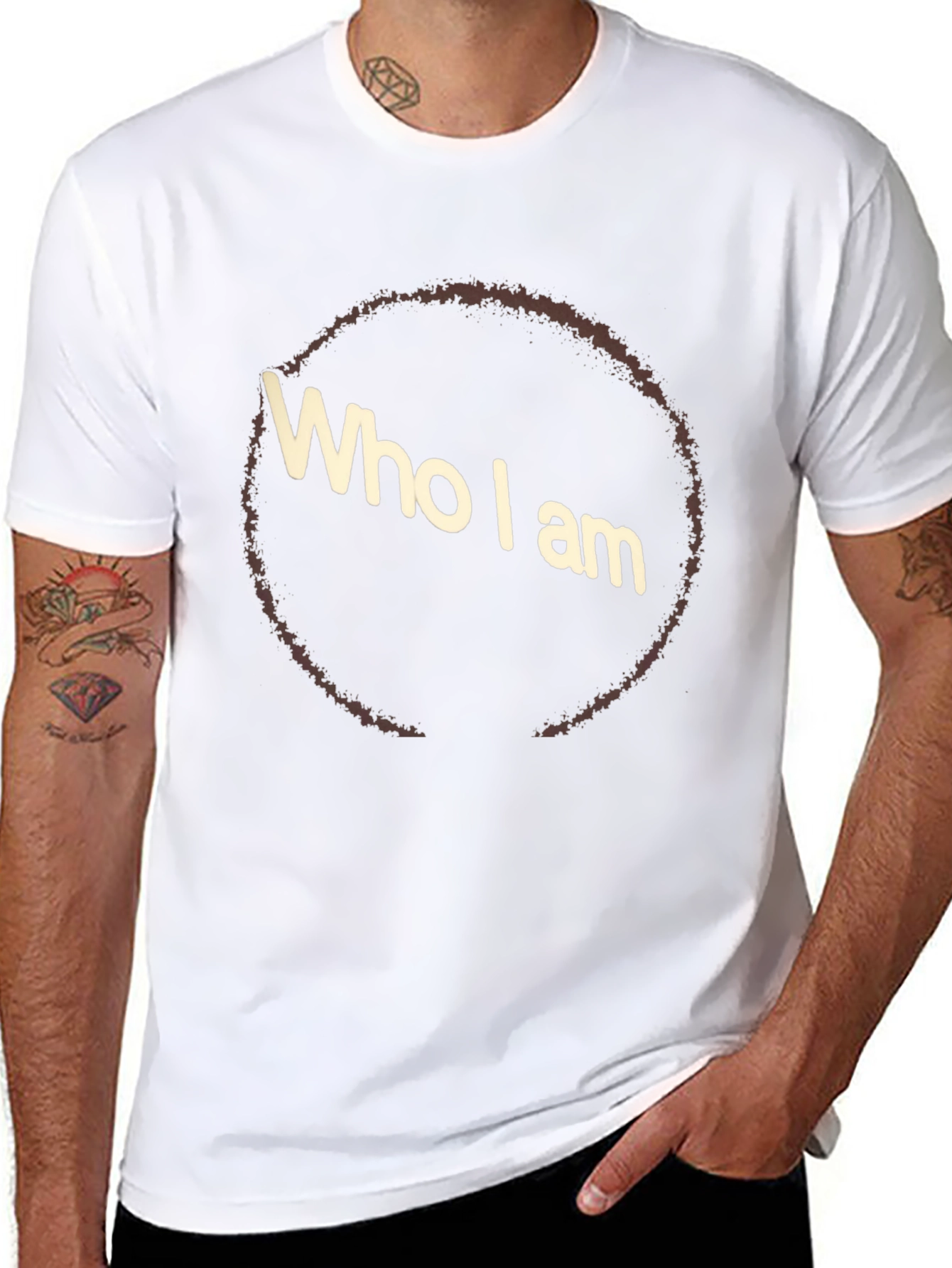 Who I Am Graphic Tee - Black Casual T-Shirt