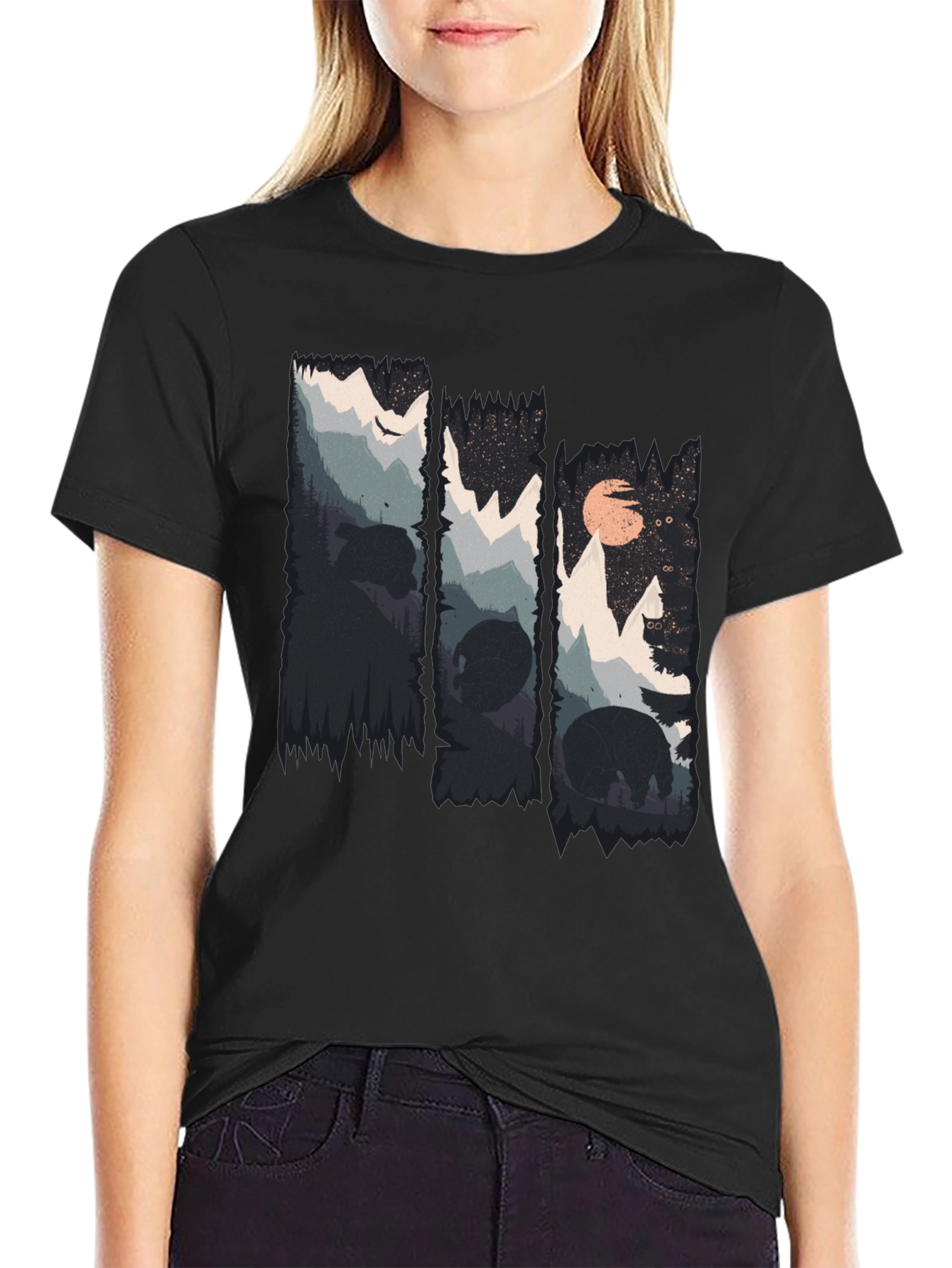 Nature Bear Silhouette Graphic Tee