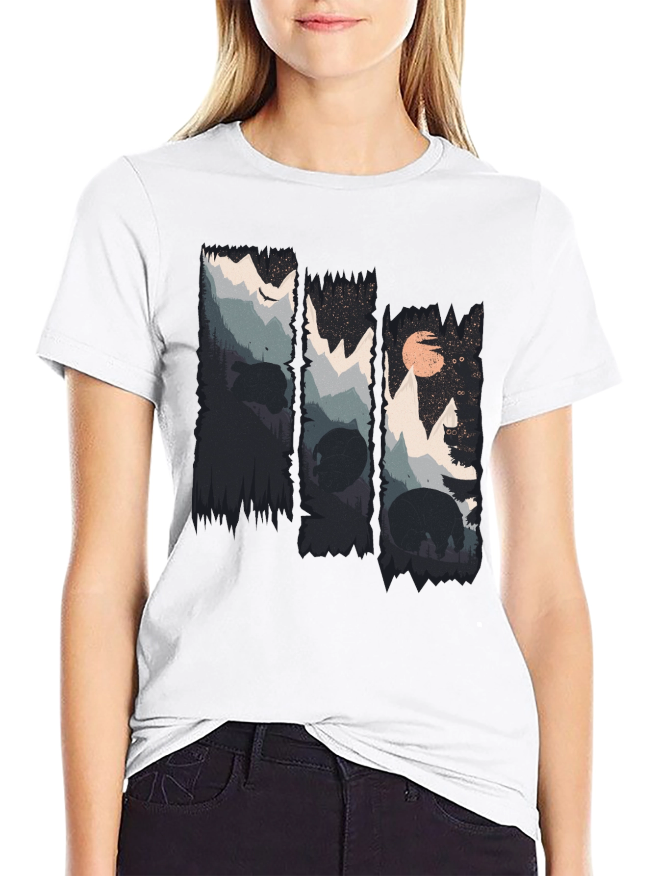Nature Bear Silhouette Graphic Tee