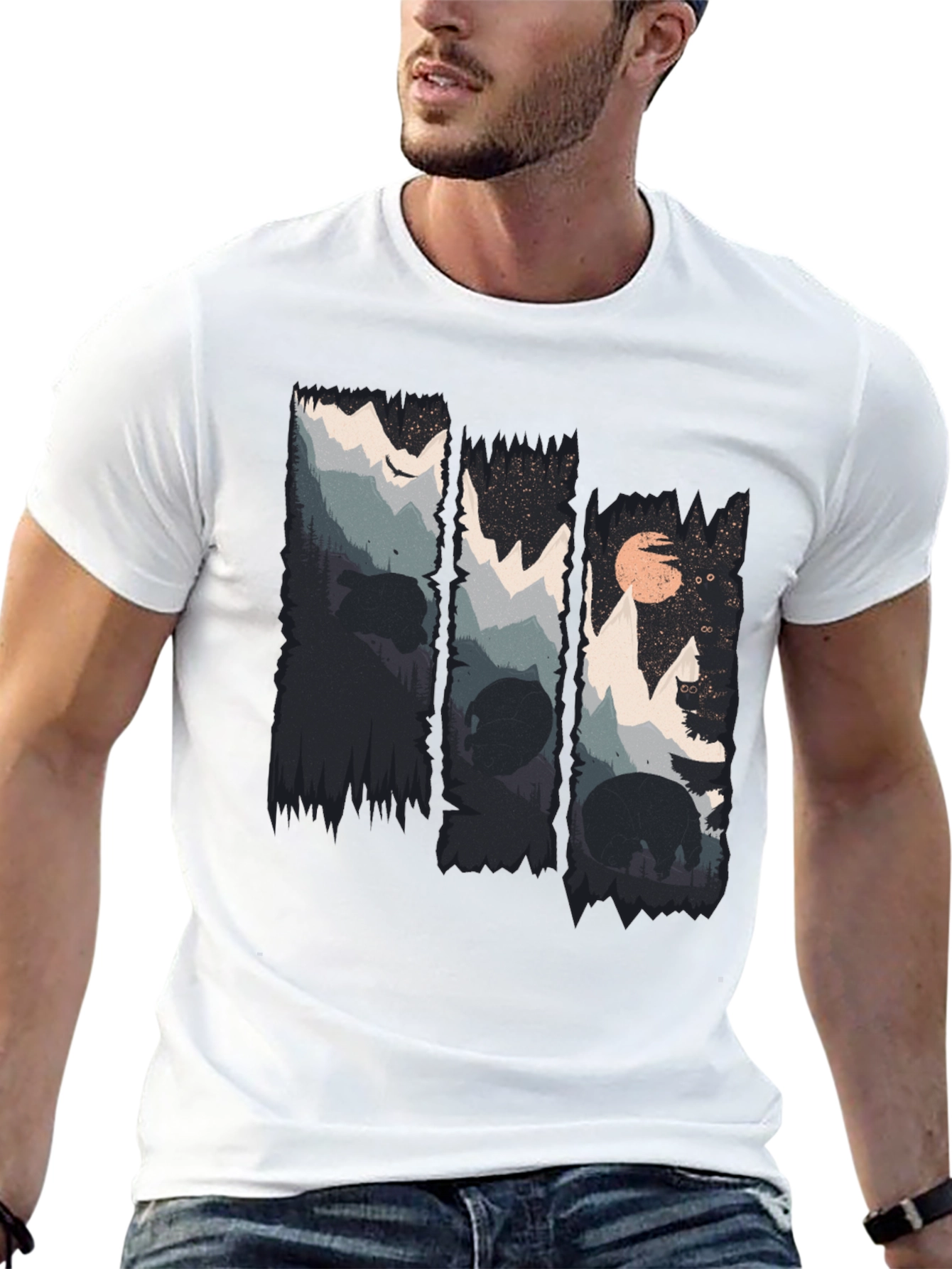 Nature Bear Silhouette Graphic Tee