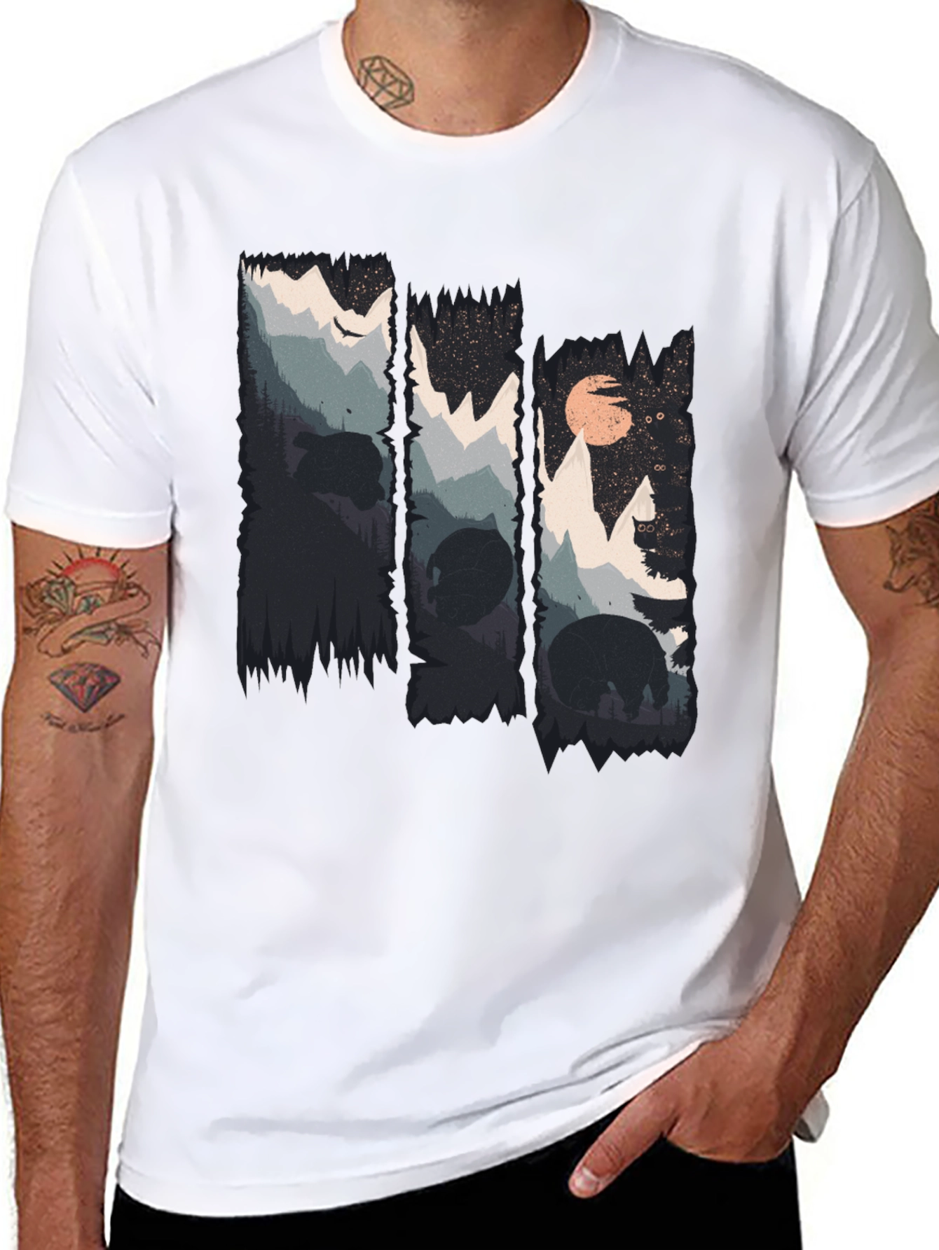 Nature Bear Silhouette Graphic Tee