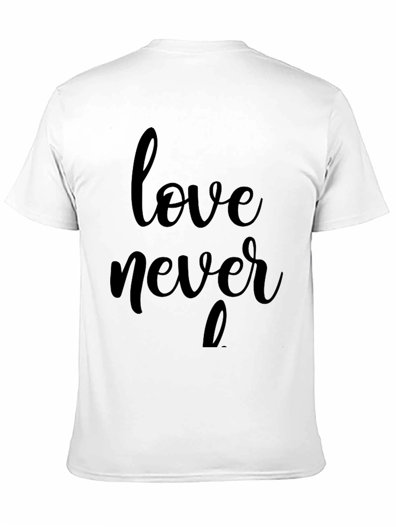 Love Never Fails Black Graphic Tee