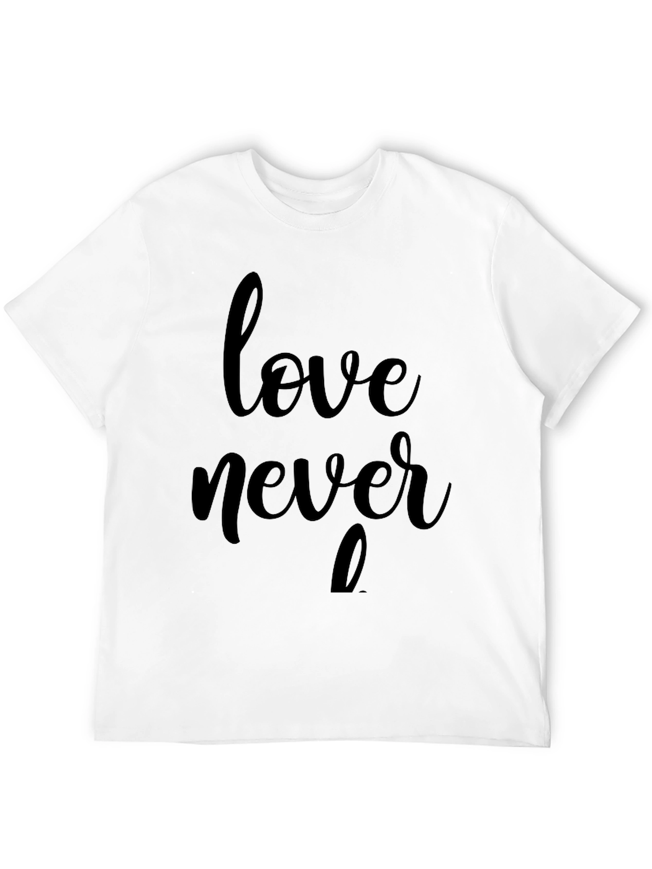 Love Never Fails Black Graphic Tee