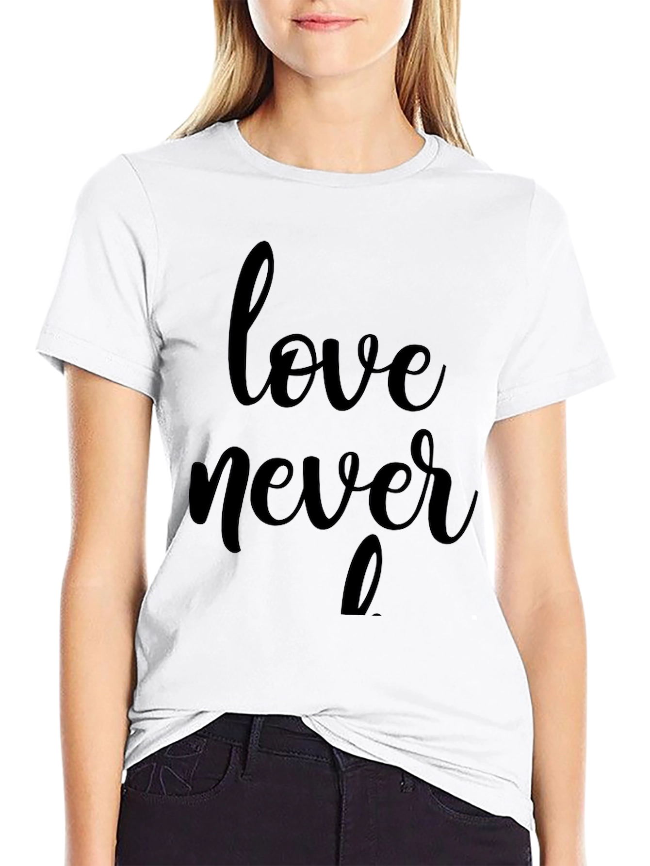 Love Never Fails Black Graphic Tee