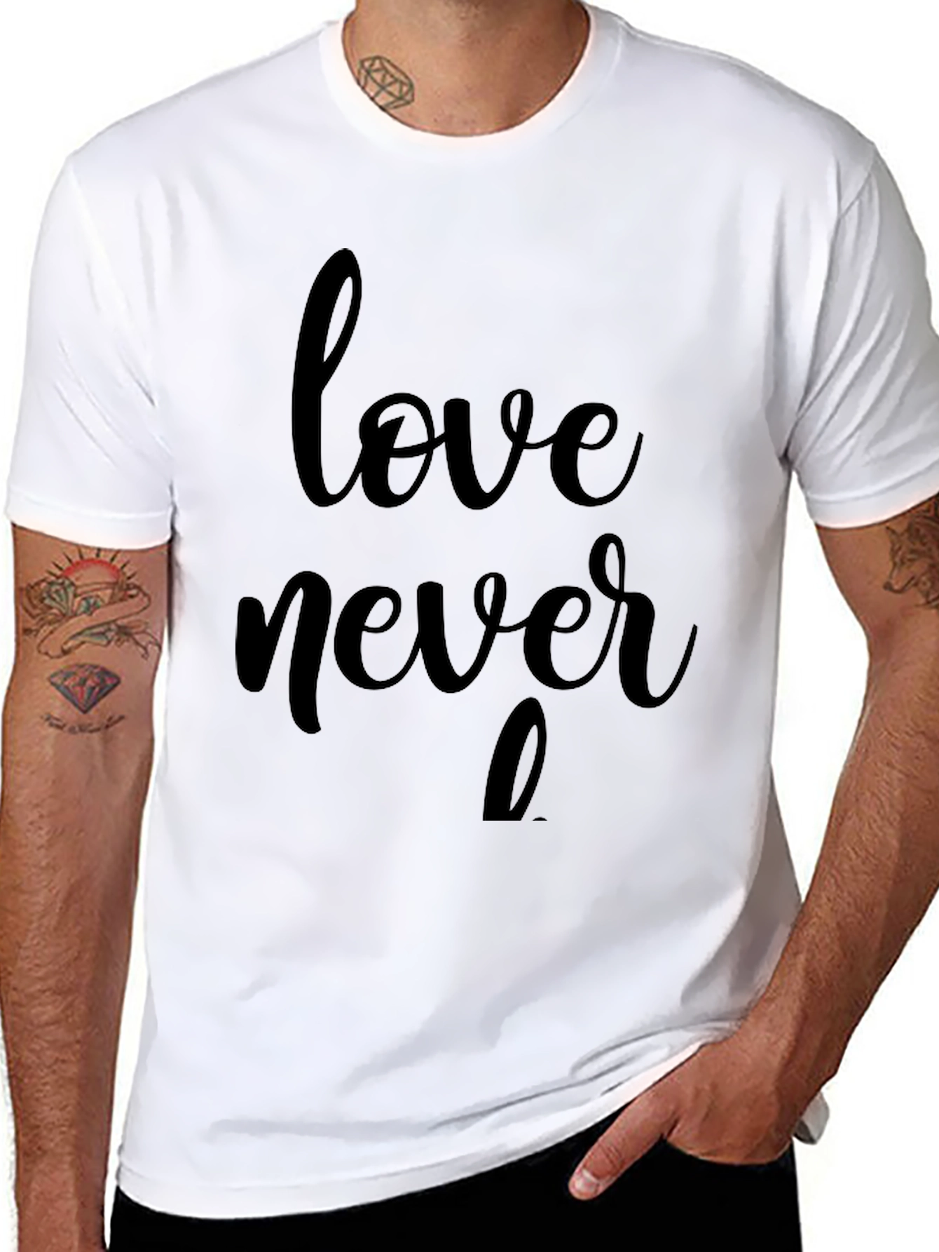 Love Never Fails Black Graphic Tee