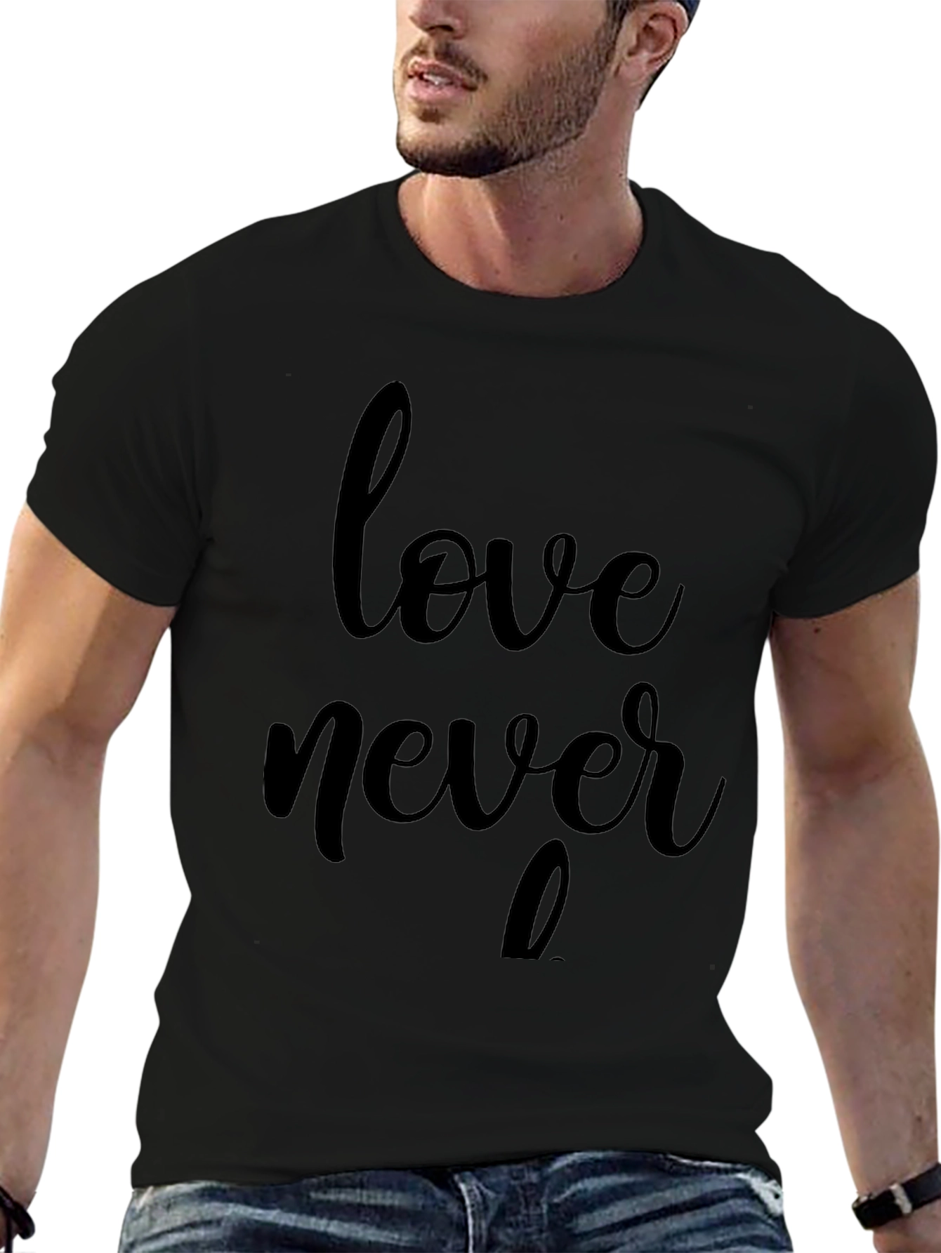 Love Never Fails Black Graphic Tee