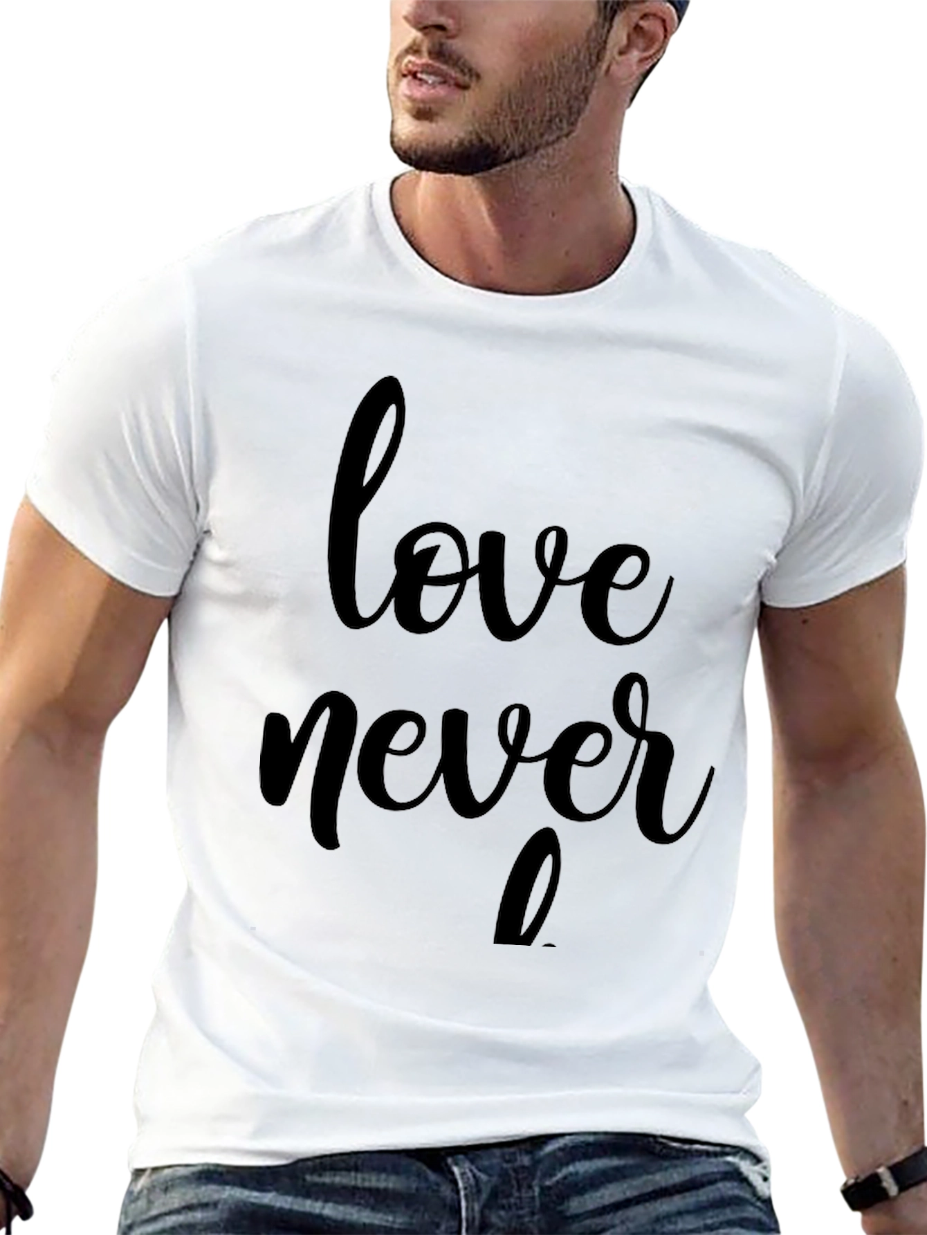 Love Never Fails Black Graphic Tee
