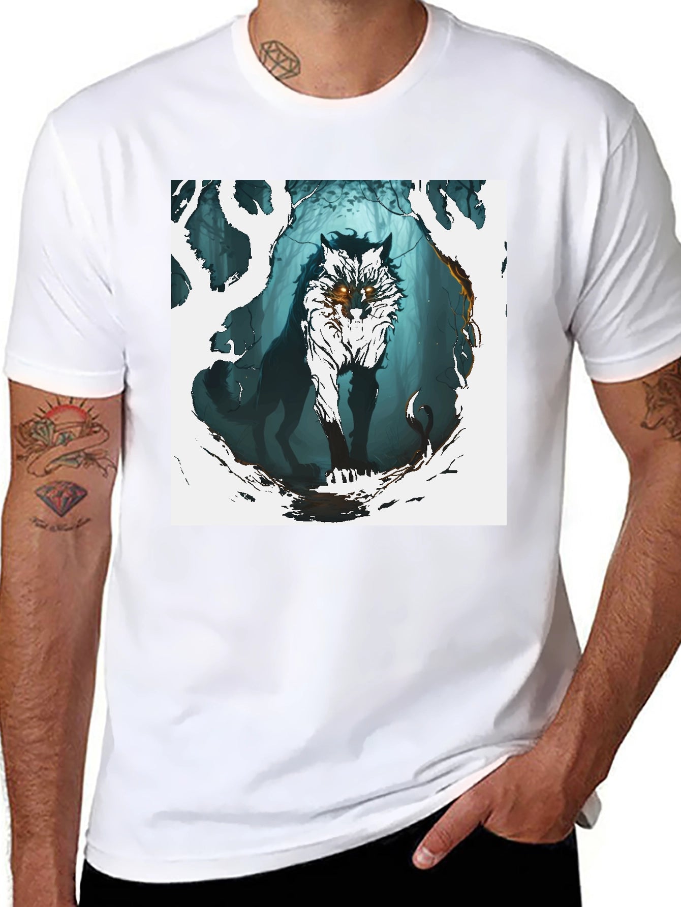 Wolf in the Woods Graphic Tee - Black