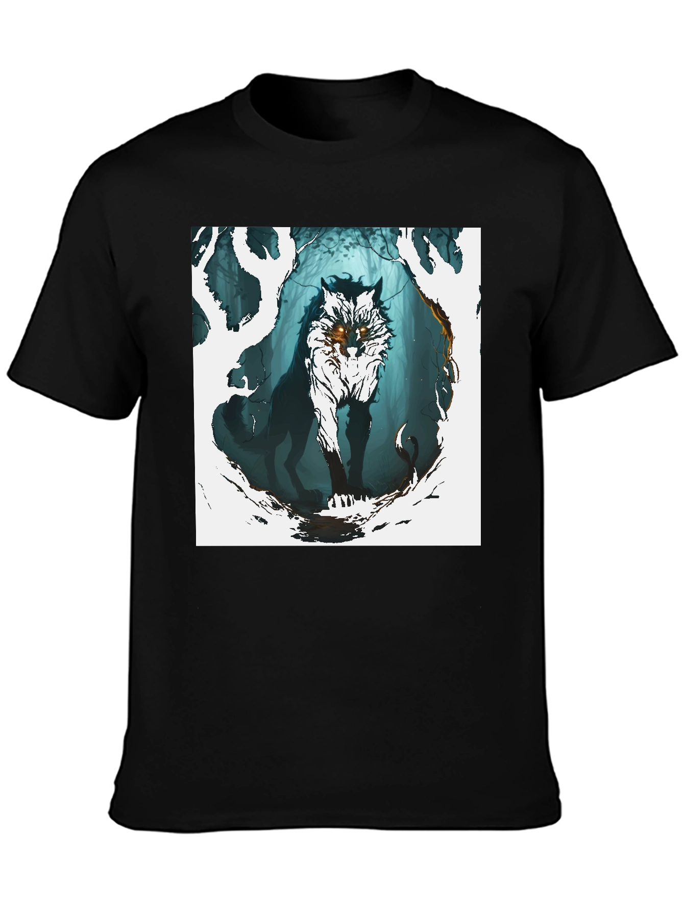 Wolf in the Woods Graphic Tee - Black