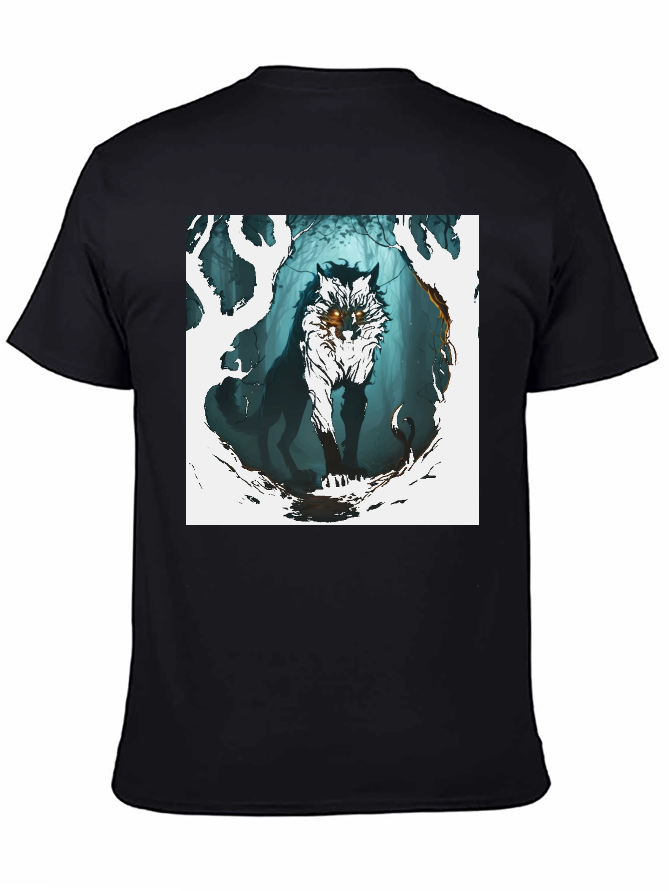 Wolf in the Woods Graphic Tee - Black