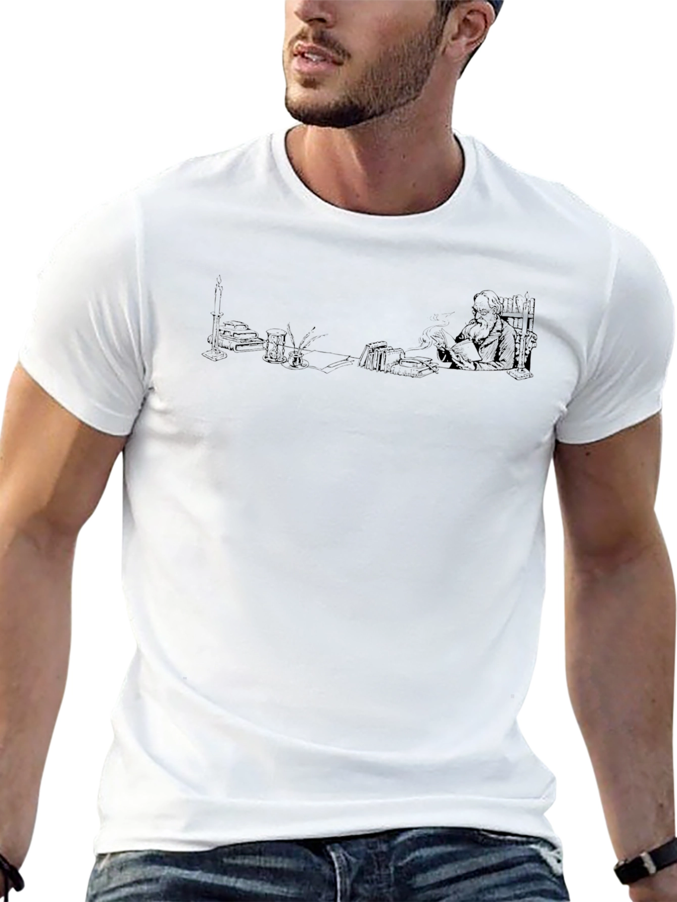 Mens Black Graphic Print T-Shirt
