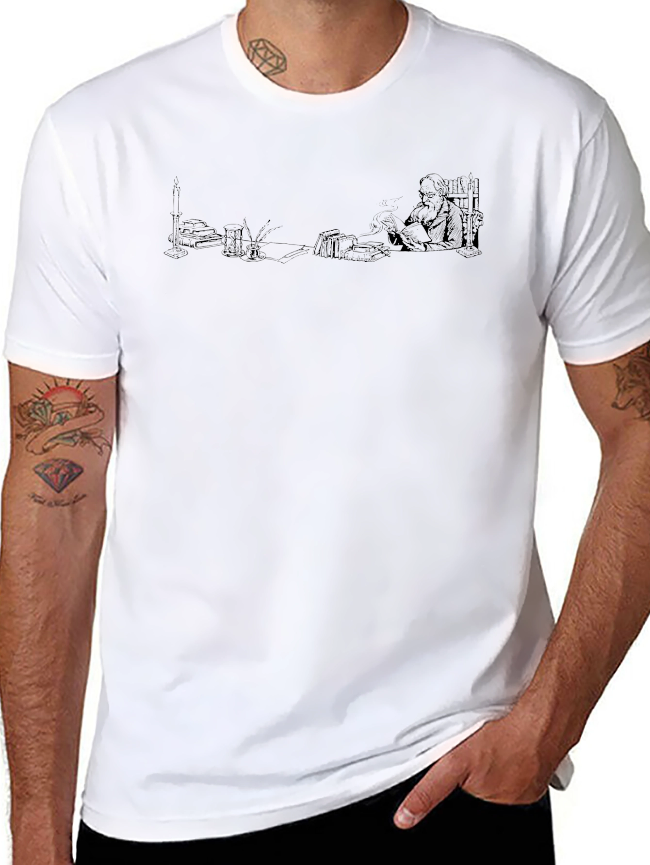 Mens Black Graphic Print T-Shirt