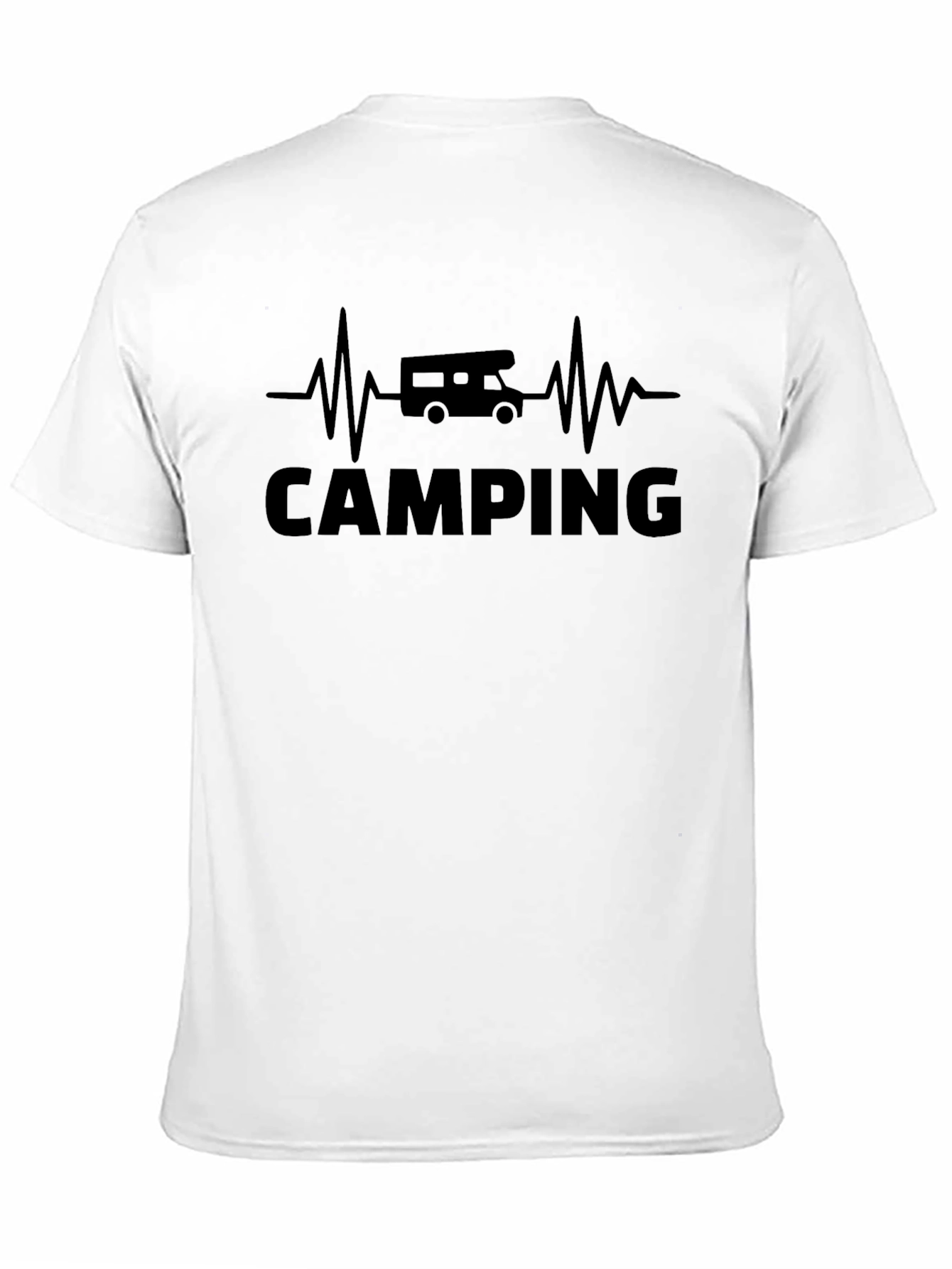 Camping Heartbeat T-Shirt - Black Graphic Tee