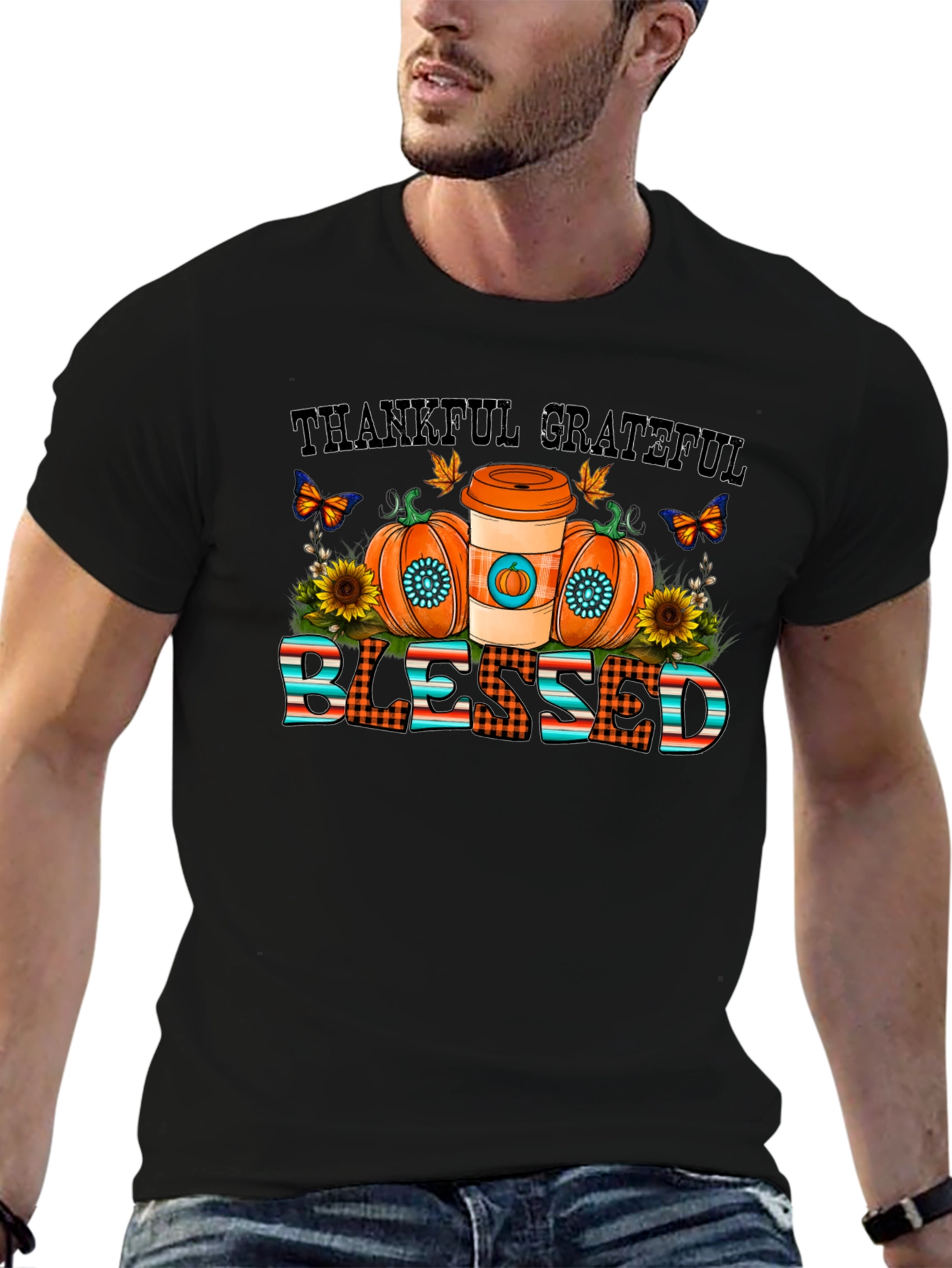 Thankful Grateful Blessed Fall T-Shirt