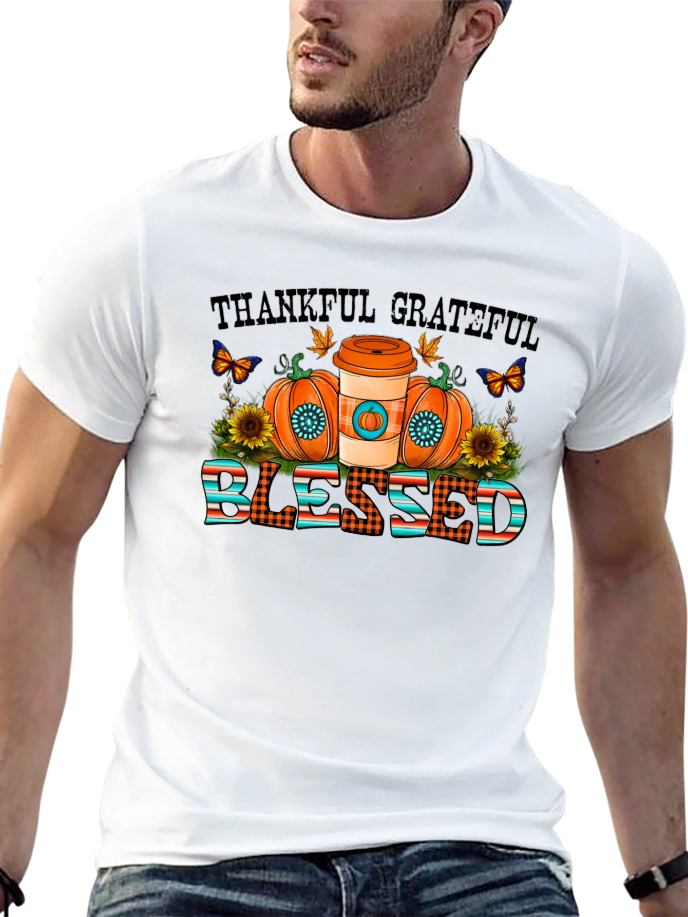 Thankful Grateful Blessed Fall T-Shirt