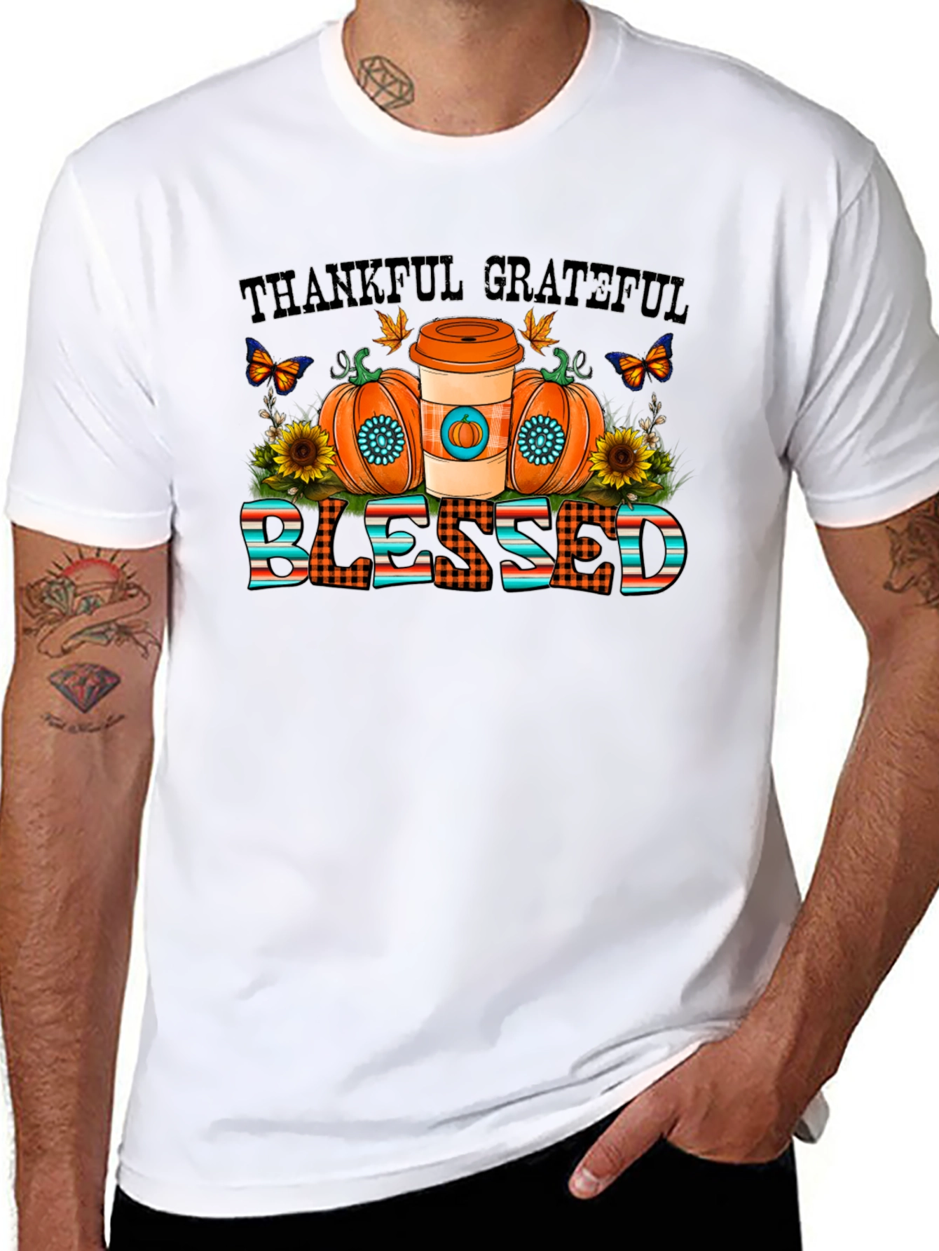 Thankful Grateful Blessed Fall T-Shirt