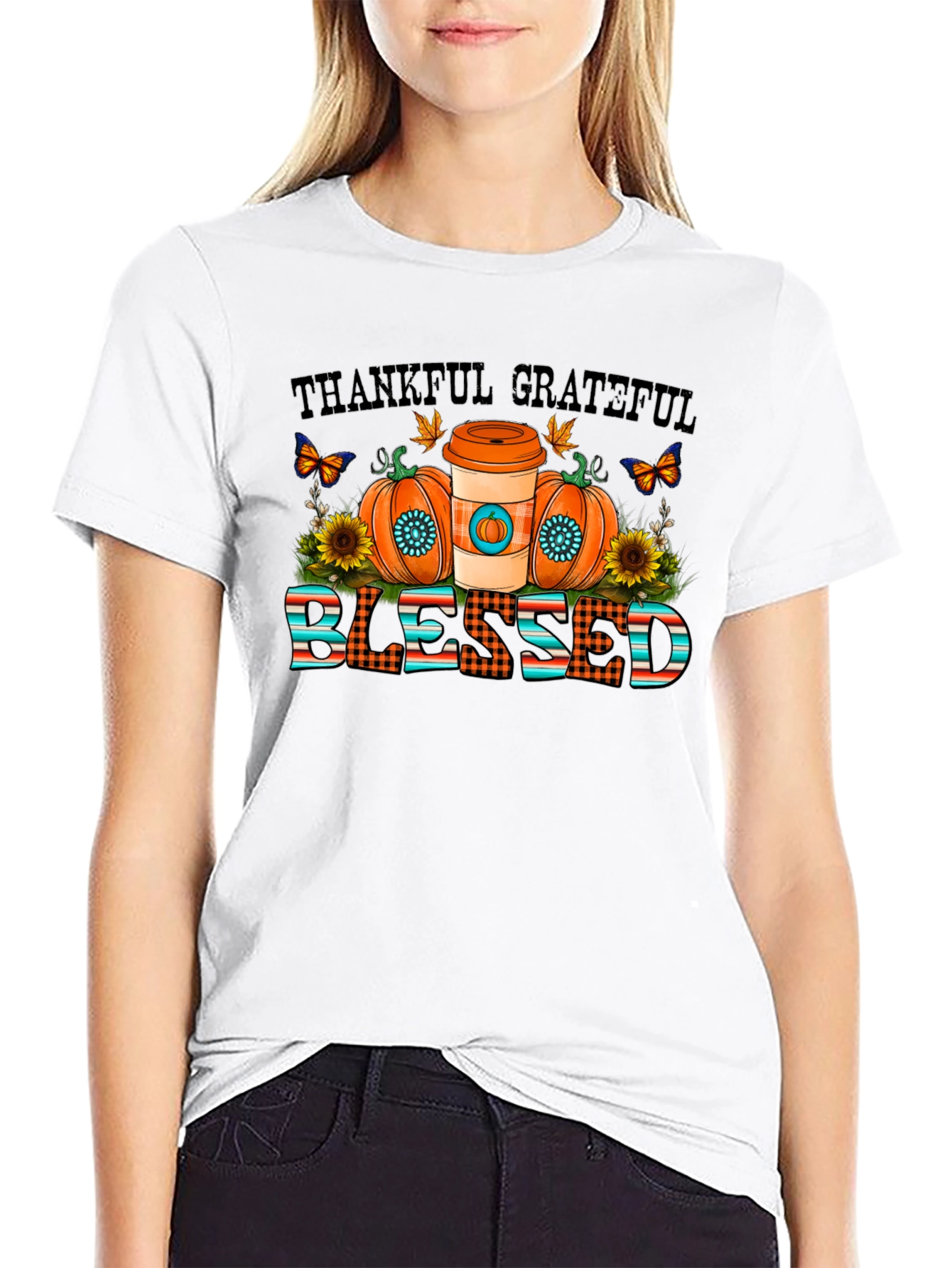 Thankful Grateful Blessed Fall T-Shirt
