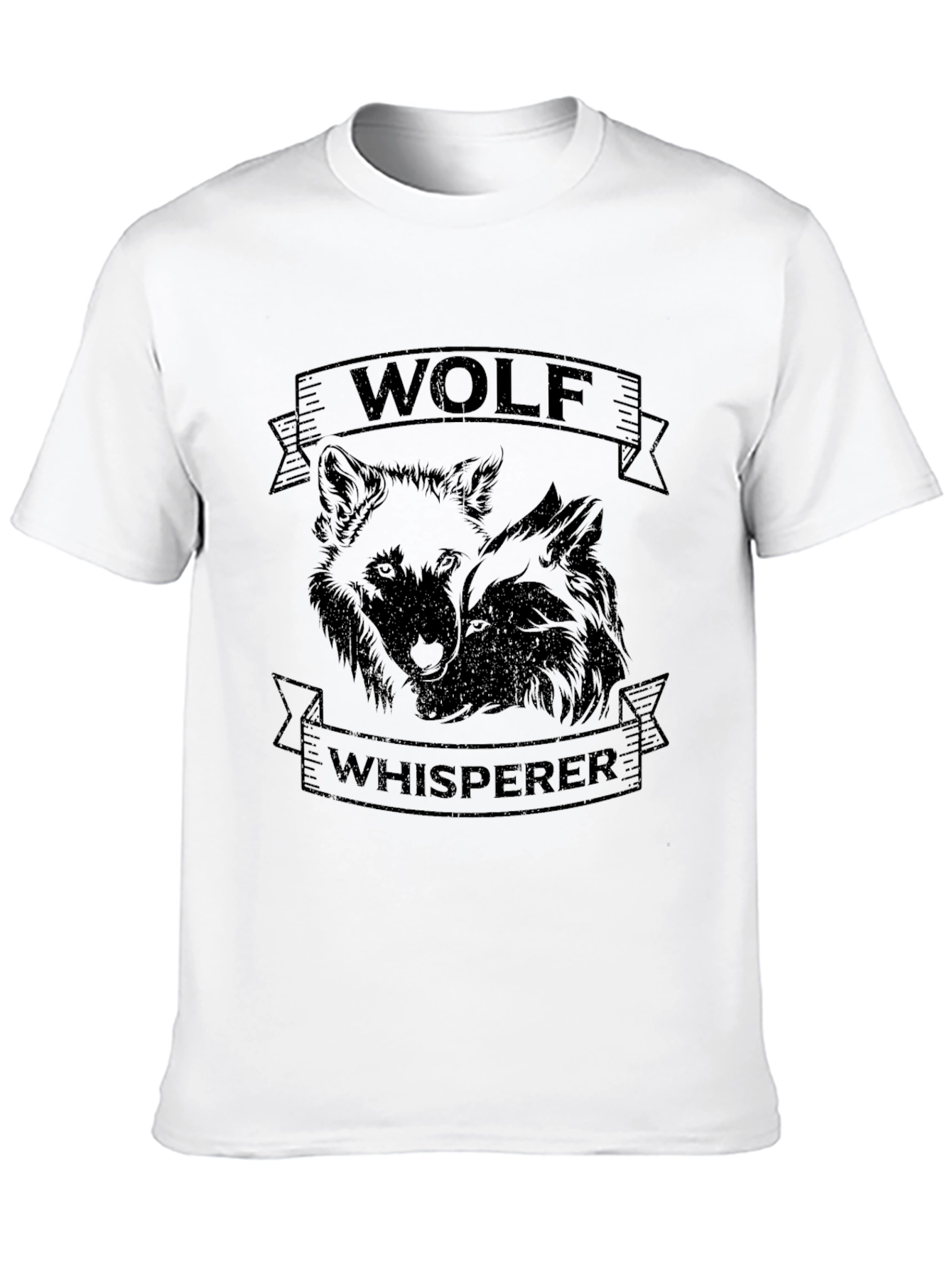 Wolf Whisperer Graphic Tee - Black Casual T-Shirt