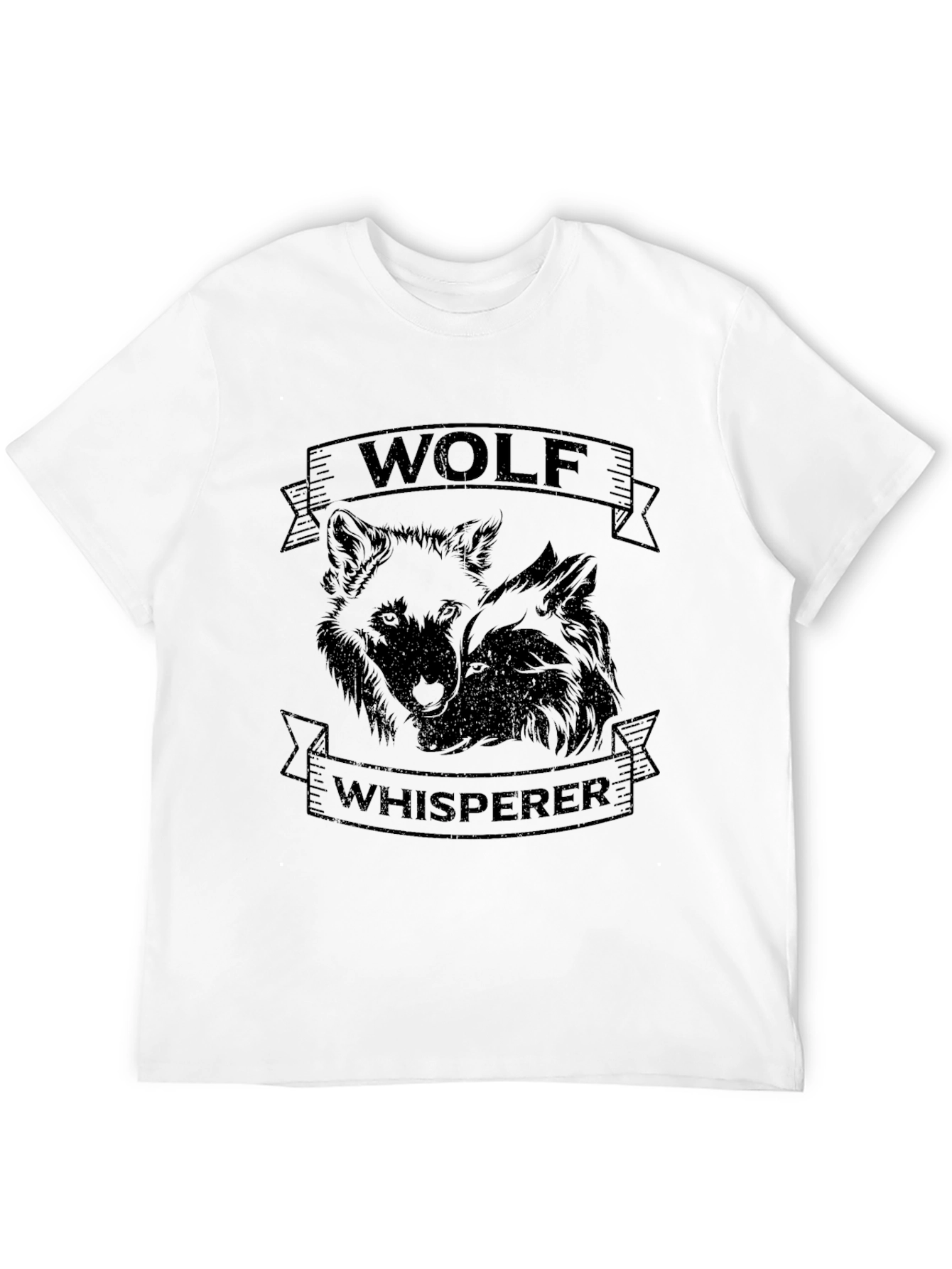 Wolf Whisperer Graphic Tee - Black Casual T-Shirt