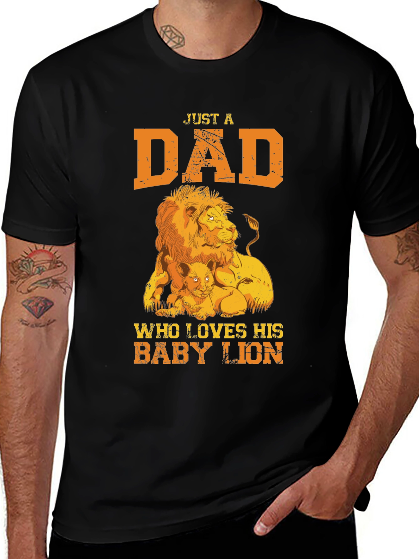 Dad & Baby Lion Graphic T-Shirt