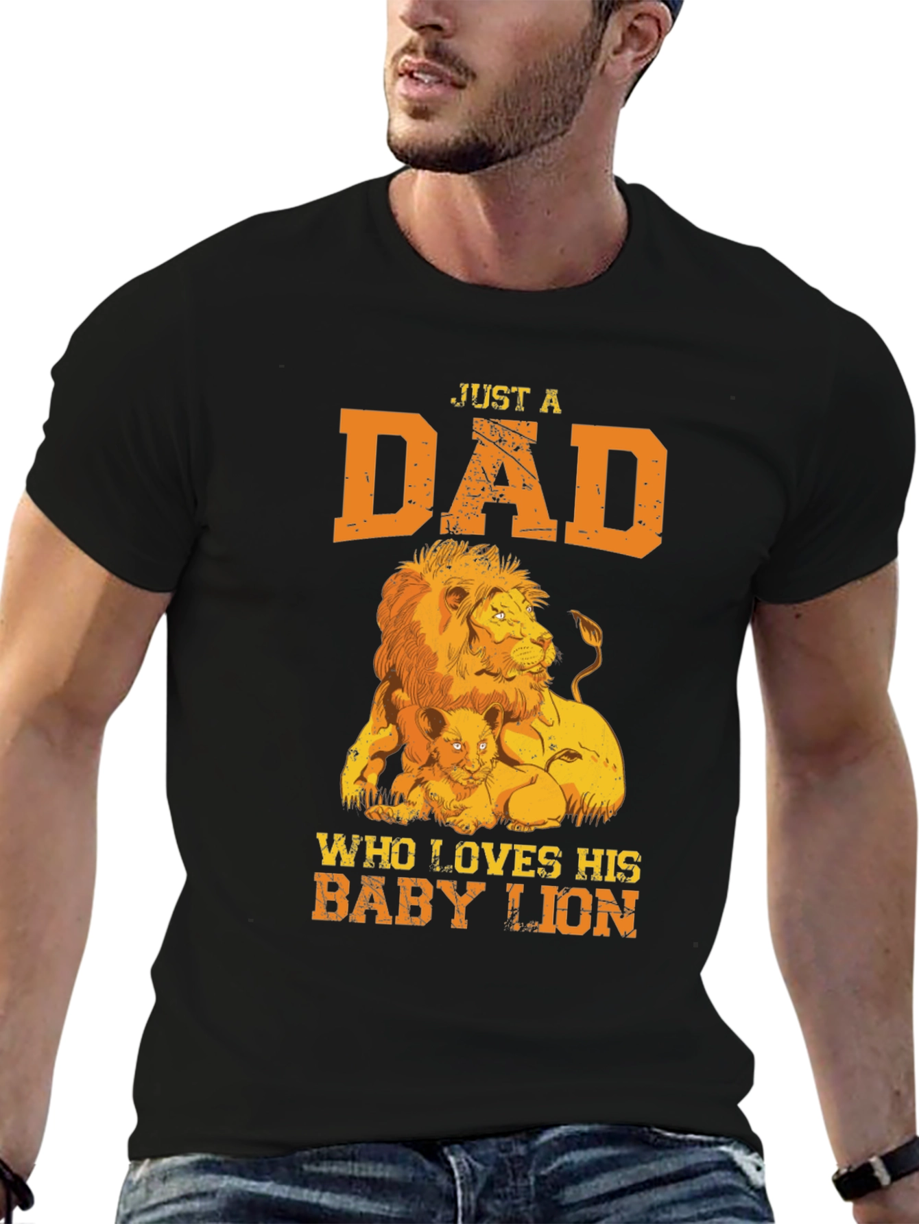 Dad & Baby Lion Graphic T-Shirt