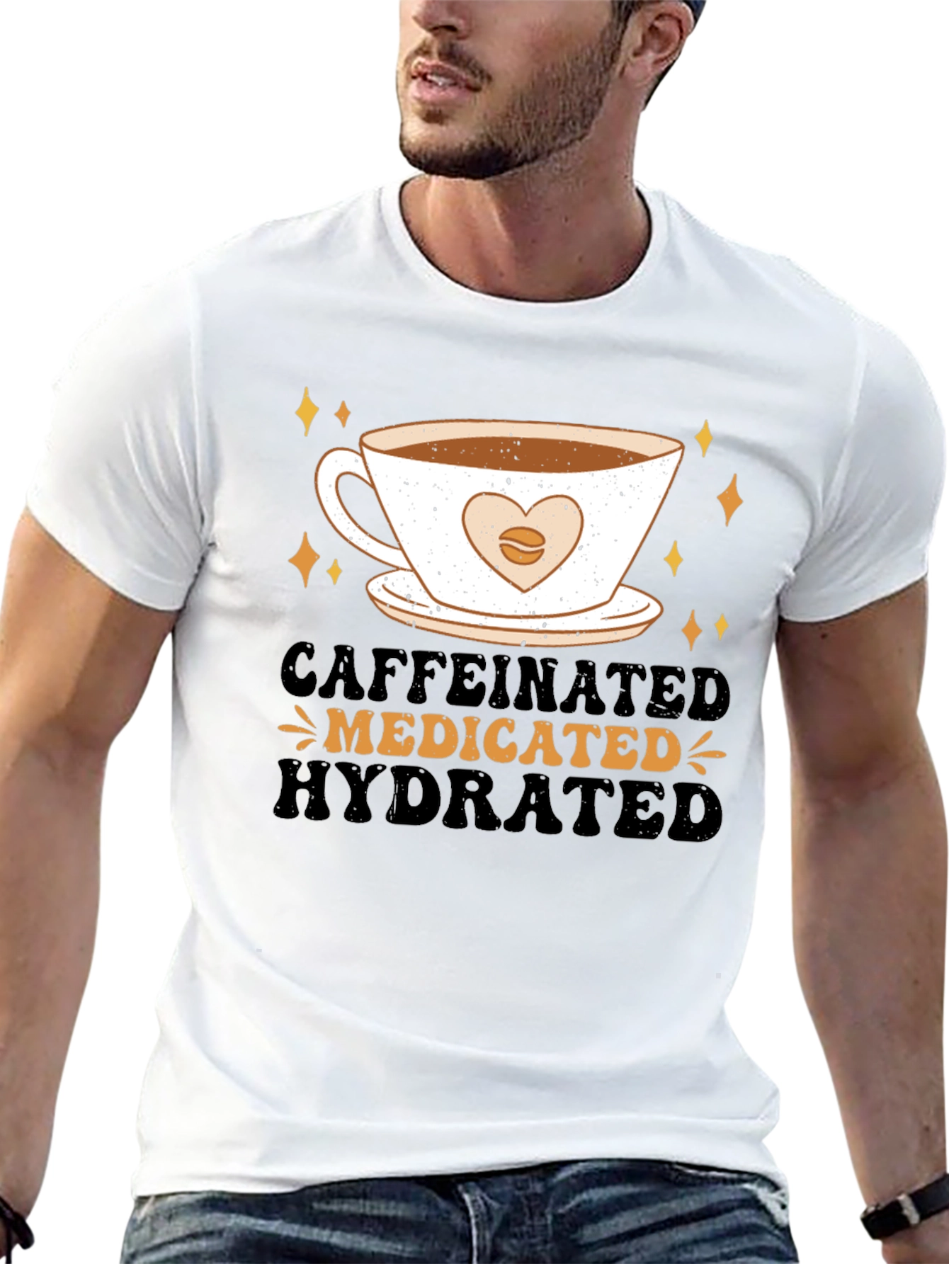 Caffeinated Medicated Hydrated Graphic Tee