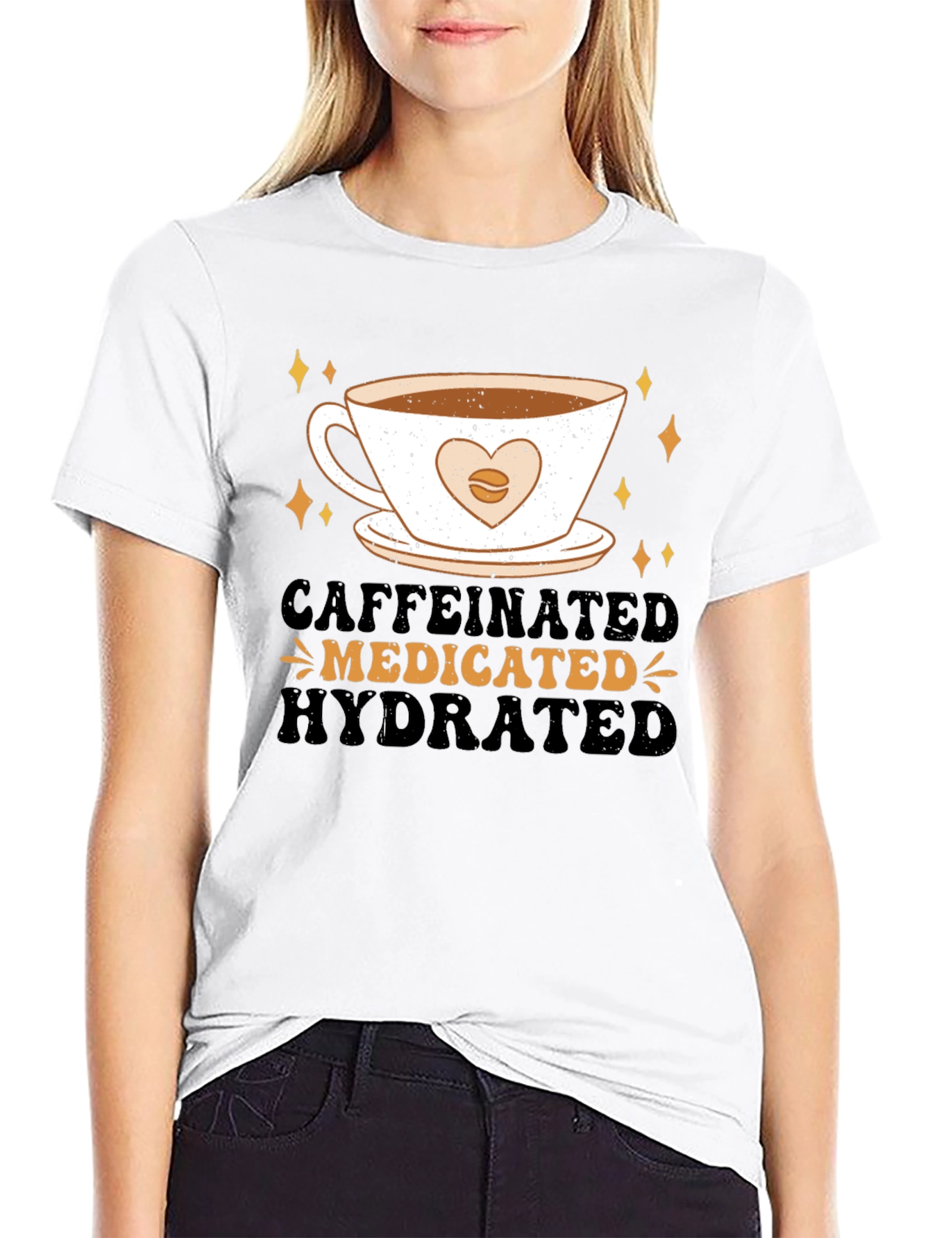 Caffeinated Medicated Hydrated Graphic Tee