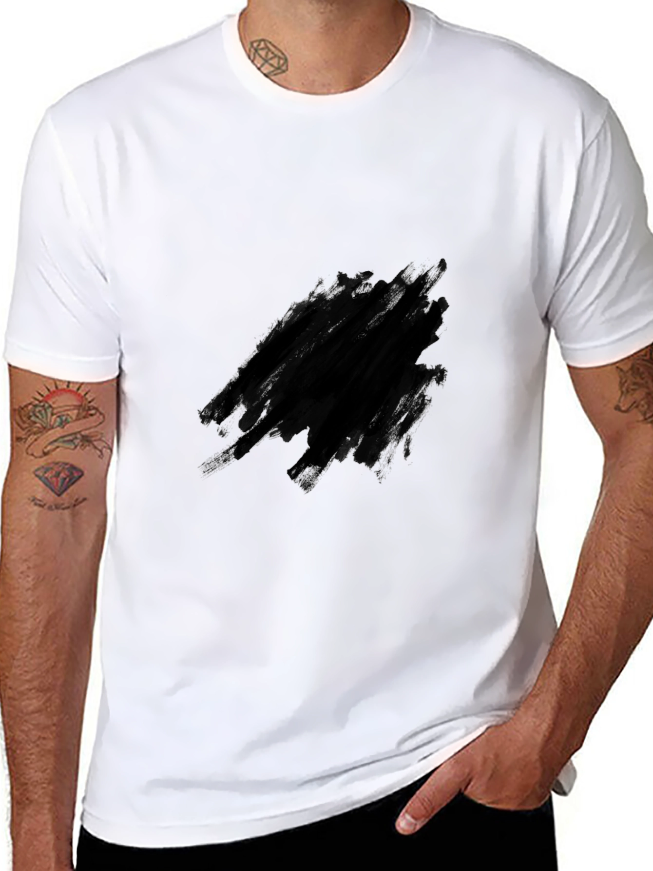 Mens Black Crew Neck T-Shirt