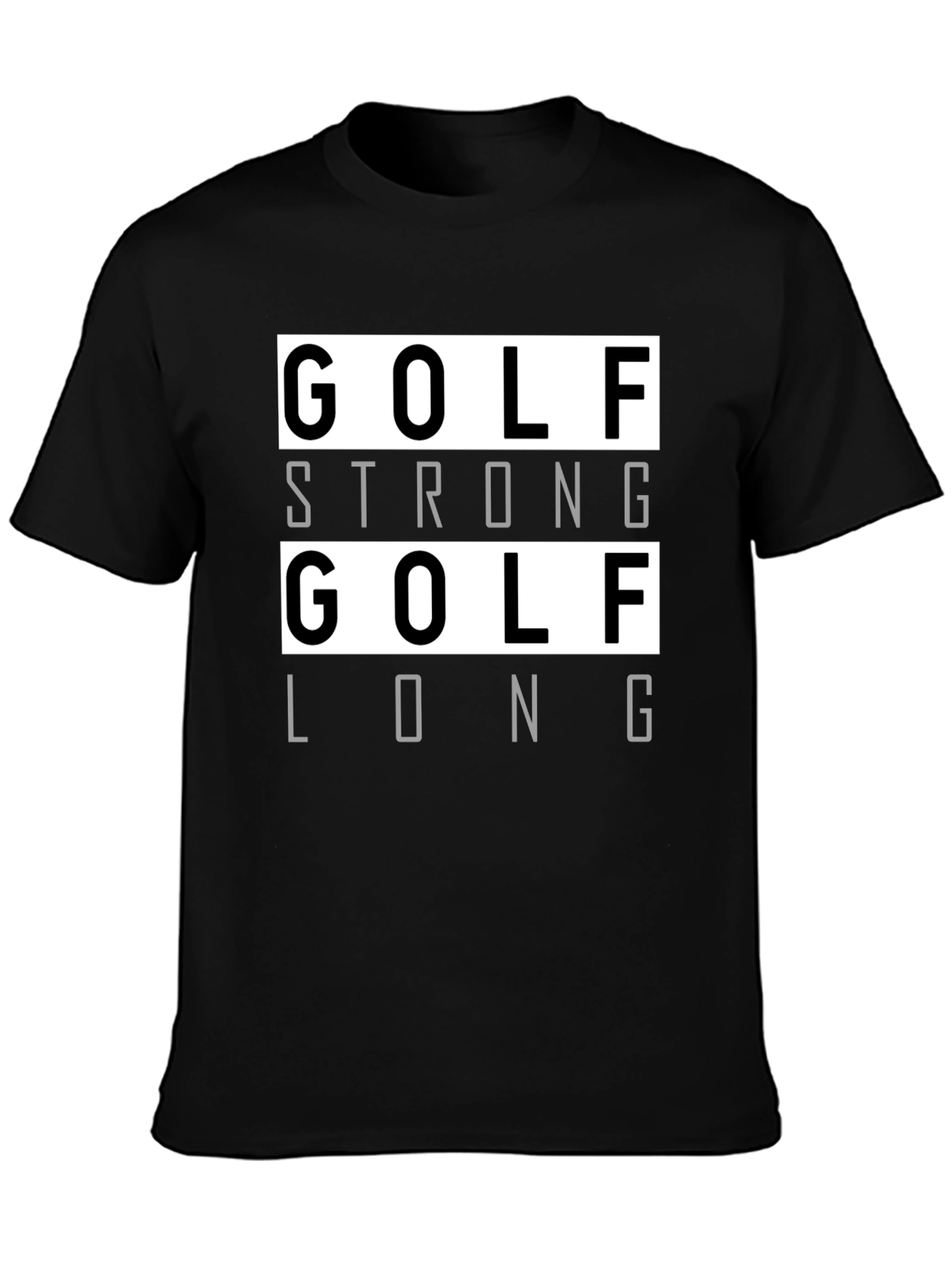 Golf Strong Long T-Shirt - Black Cotton Tee