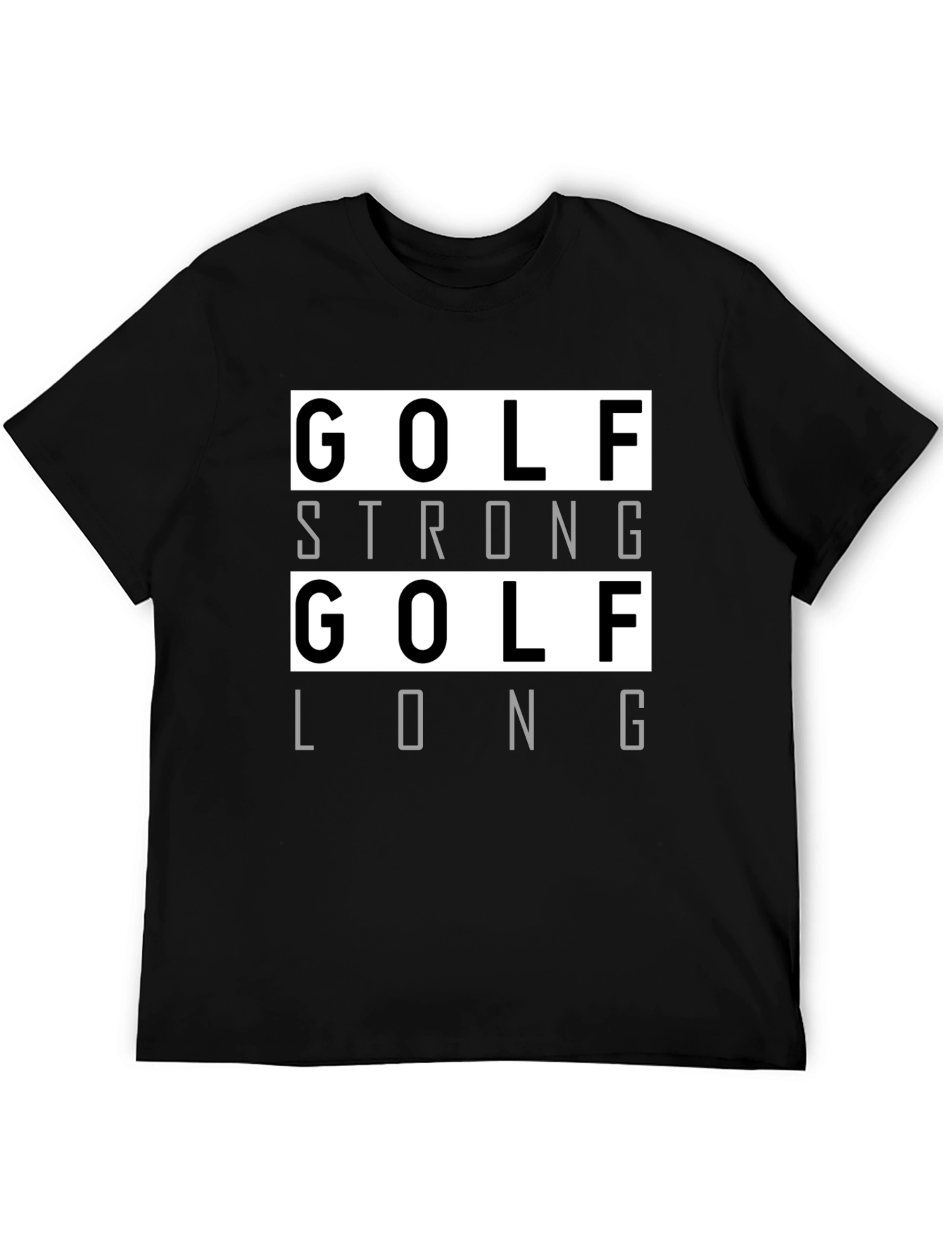 Golf Strong Long T-Shirt - Black Cotton Tee