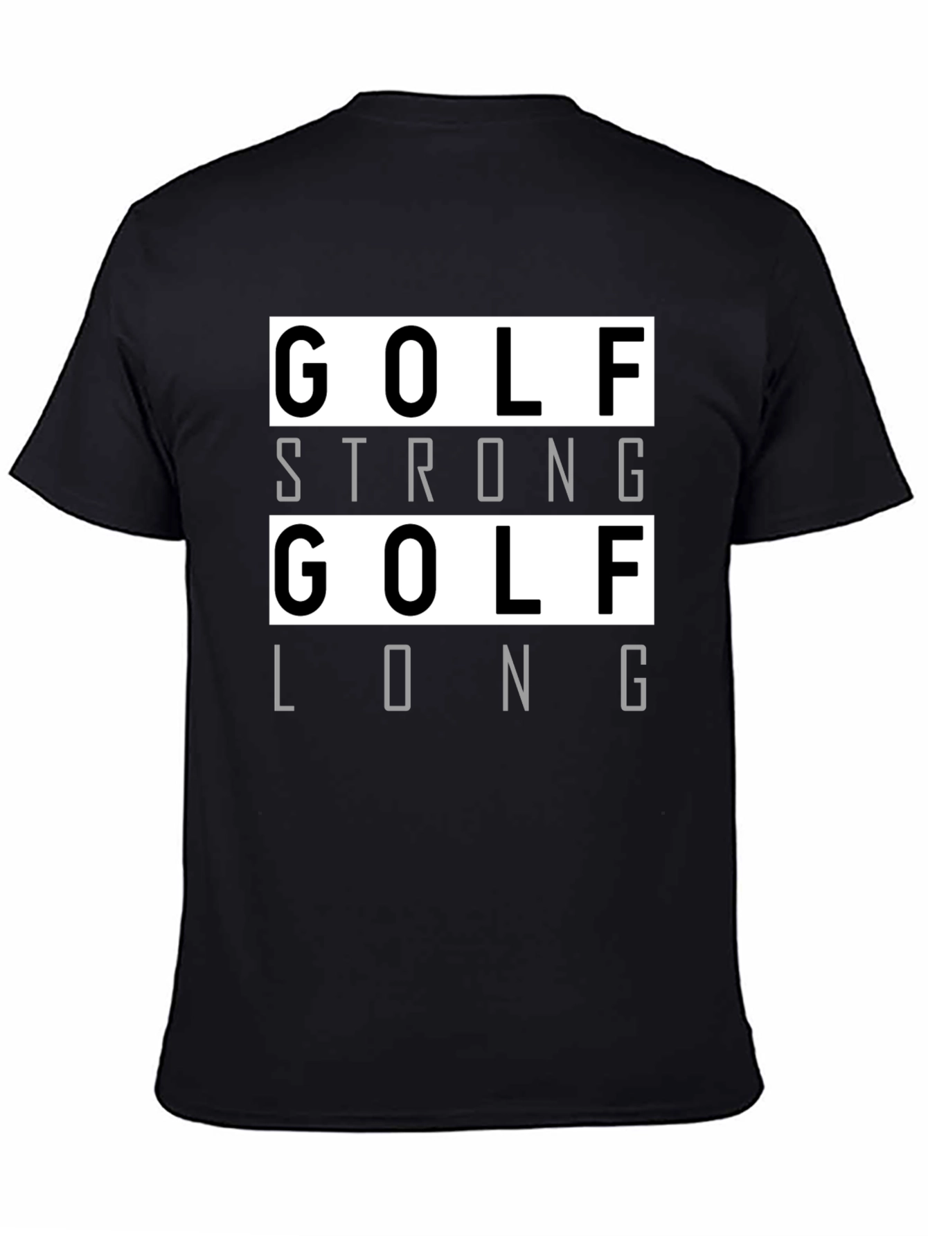 Golf Strong Long T-Shirt - Black Cotton Tee