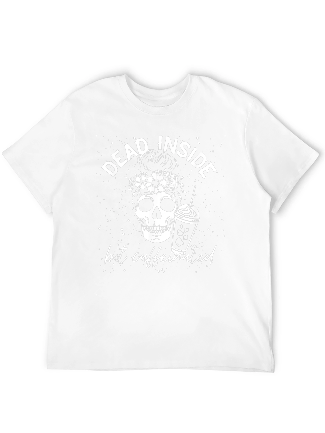 Dead Inside But Caffeinated Skull Graphic Tee