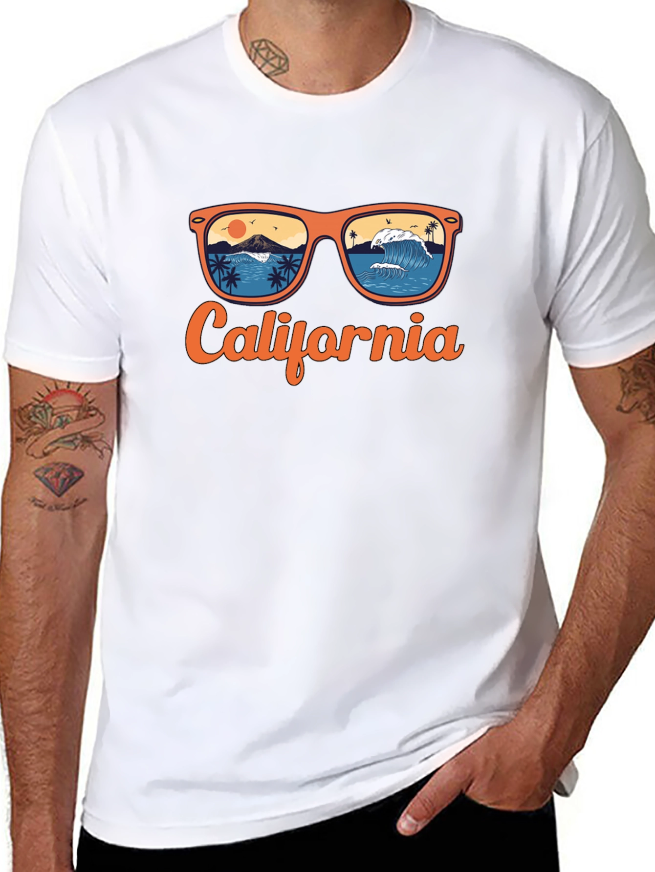 California Beach Sunglasses Graphic T-Shirt