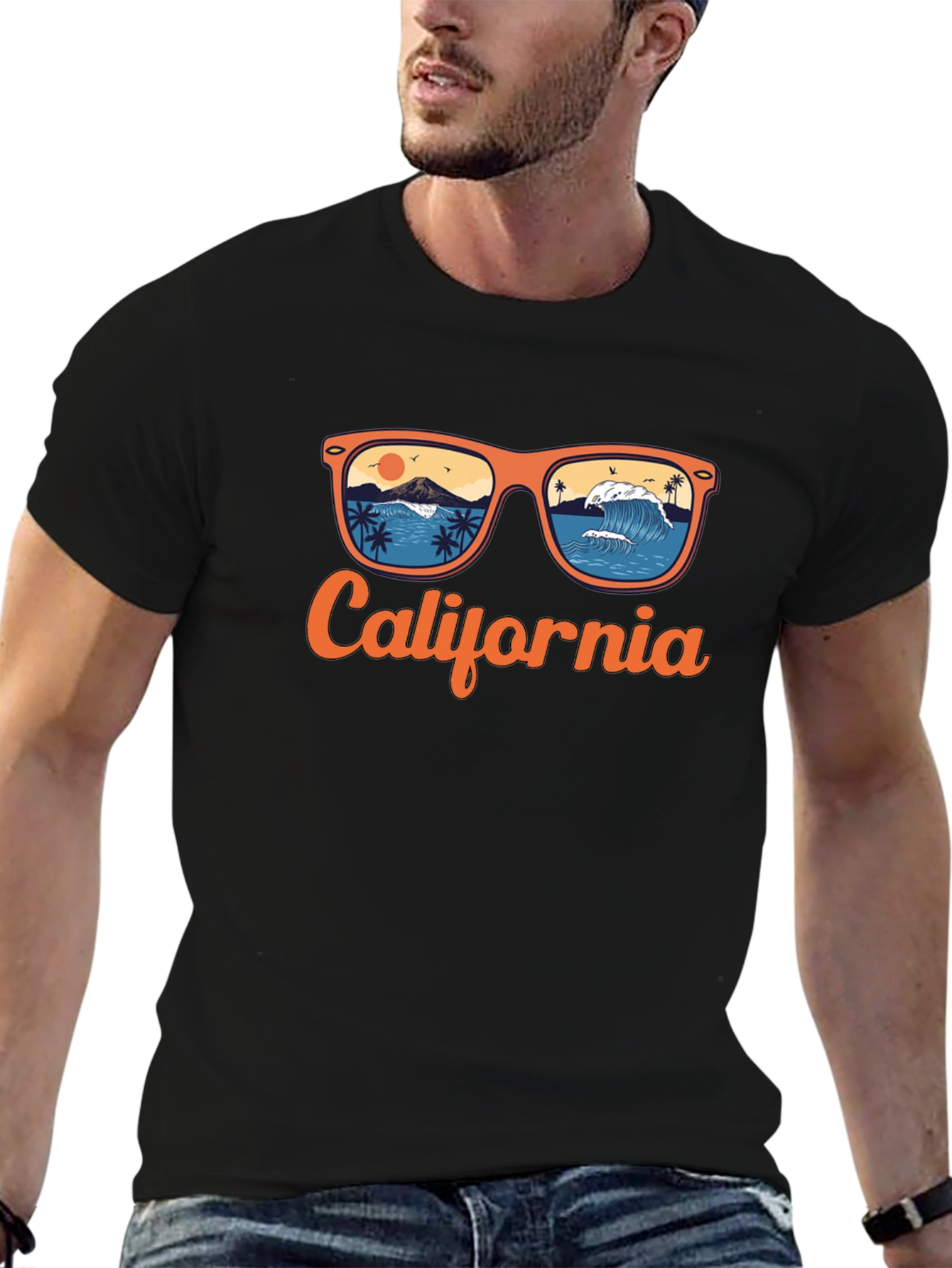 California Beach Sunglasses Graphic T-Shirt