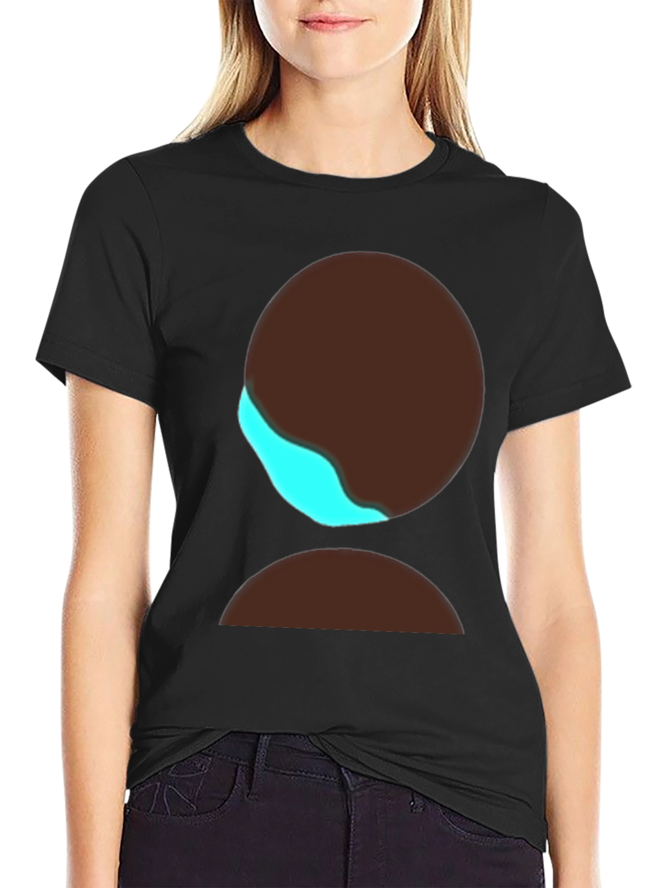 Modern Graphic Tee - Black T-Shirt with Abstract Design