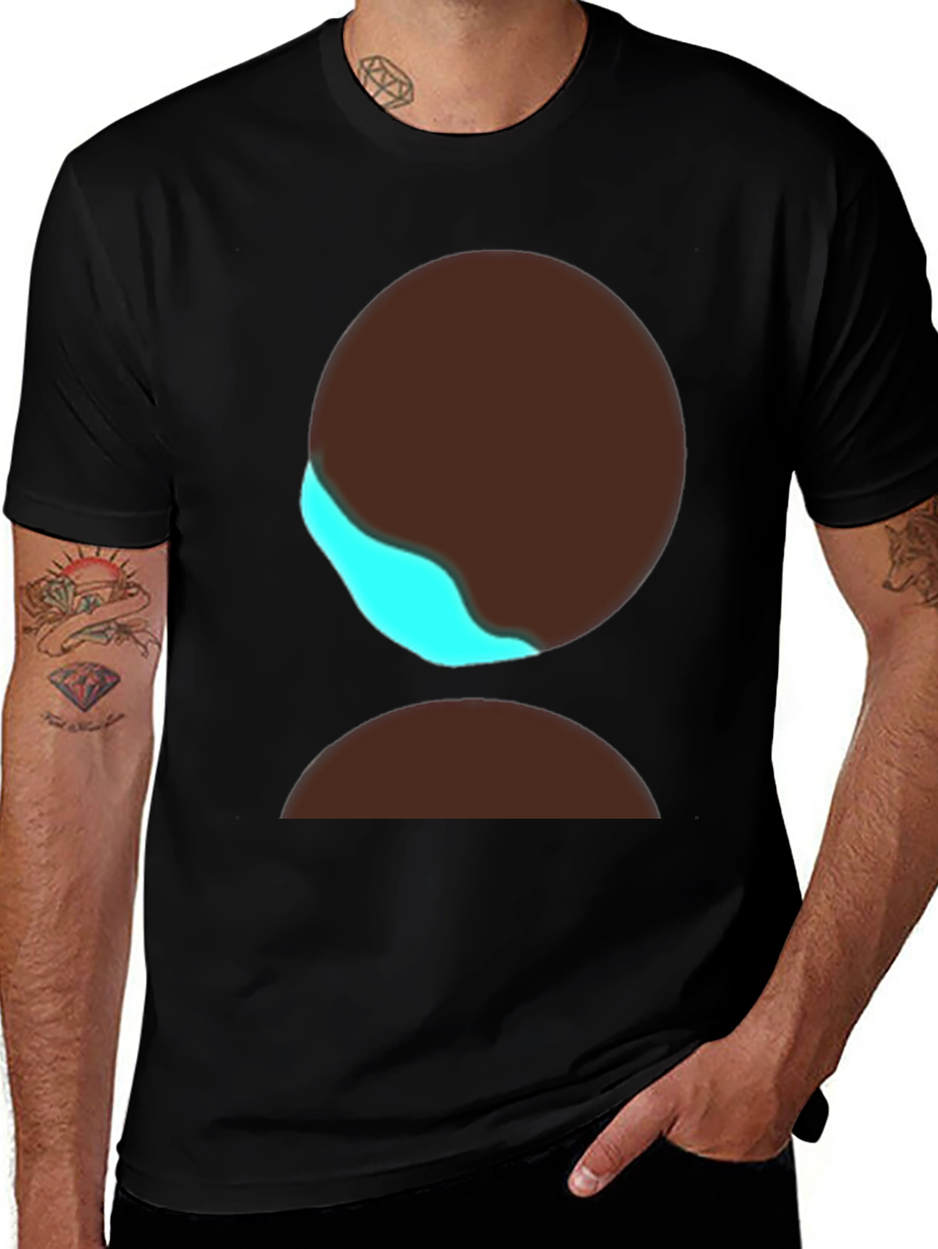 Modern Graphic Tee - Black T-Shirt with Abstract Design