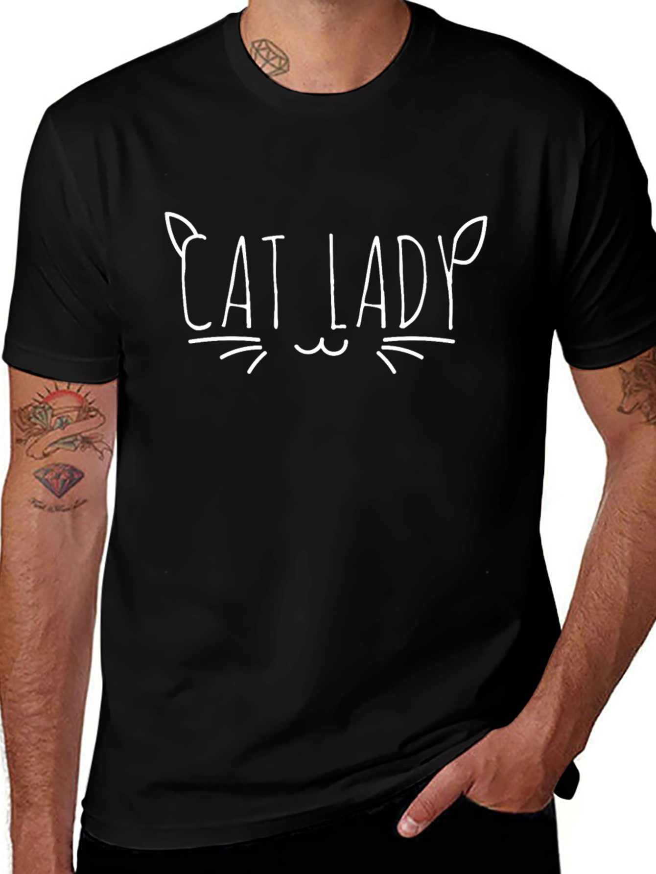 Cat Lady T-Shirt - Unisex Black Tee