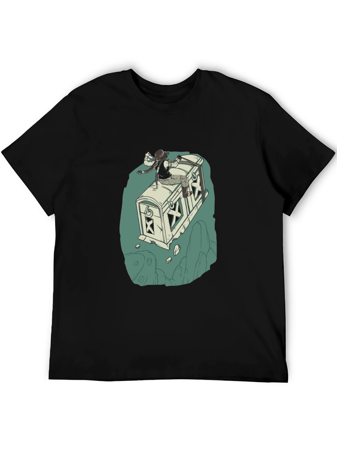 Adventurers Chest T-Shirt - Black Cotton Blend