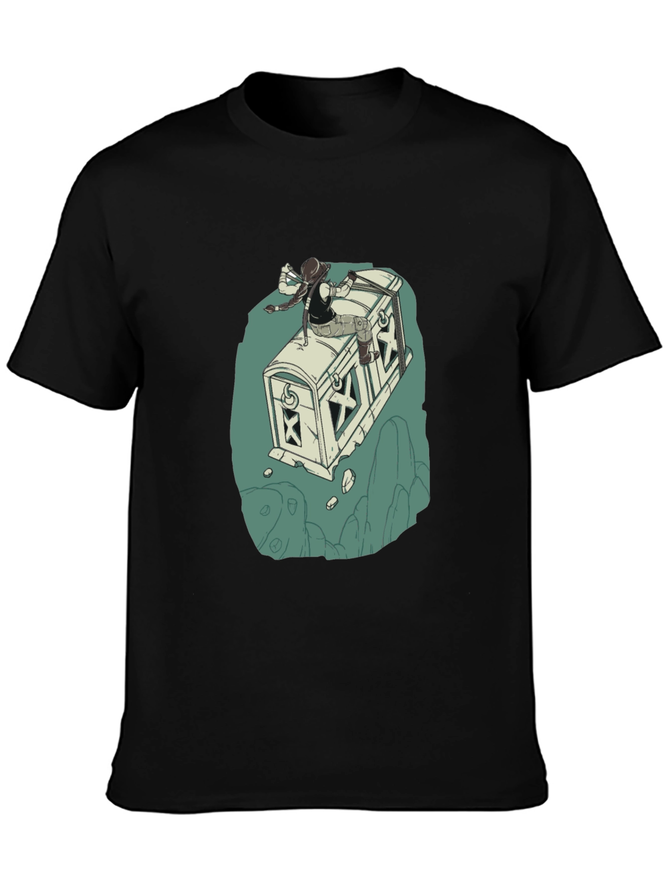 Adventurers Chest T-Shirt - Black Cotton Blend