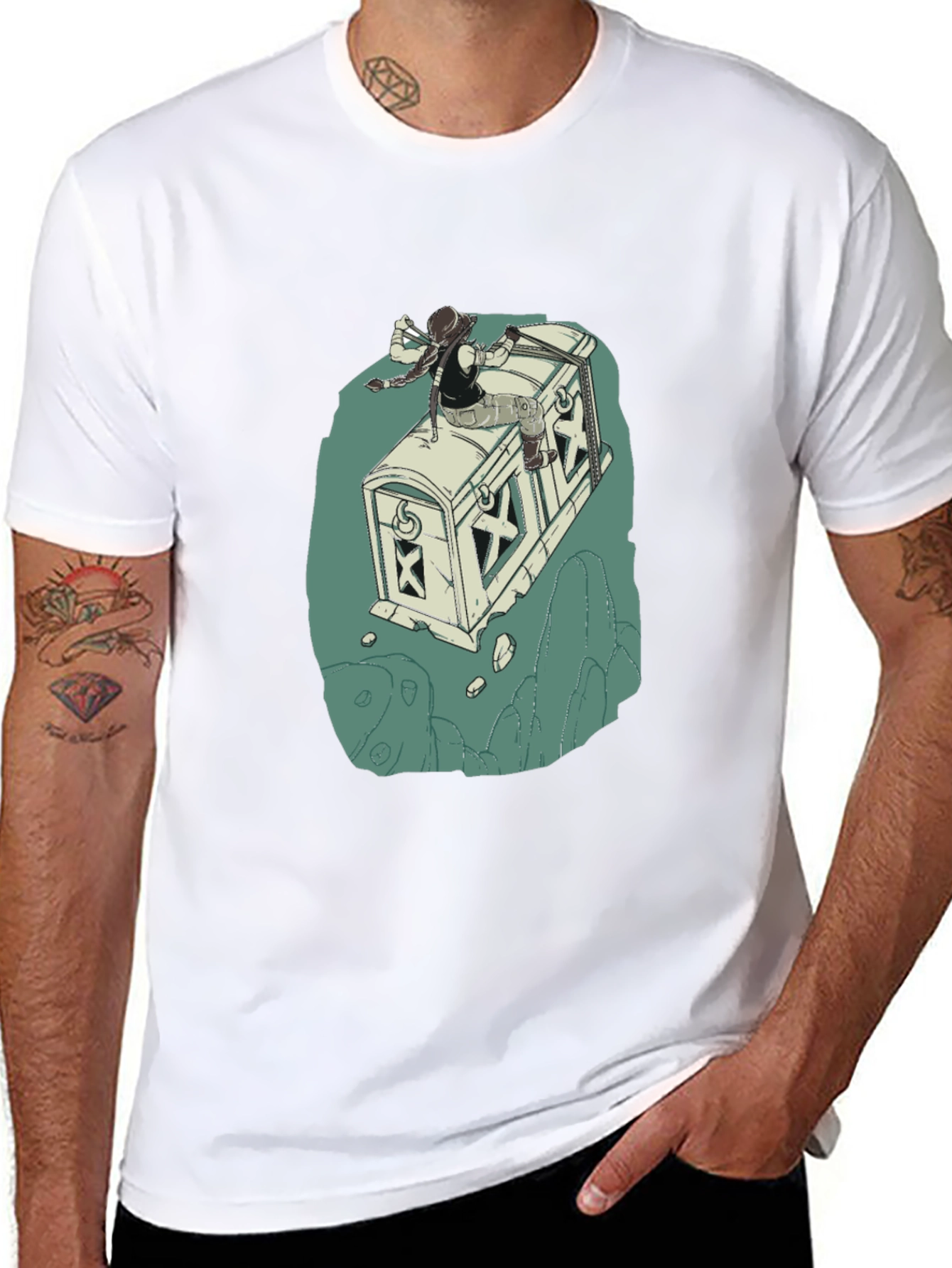 Adventurers Chest T-Shirt - Black Cotton Blend