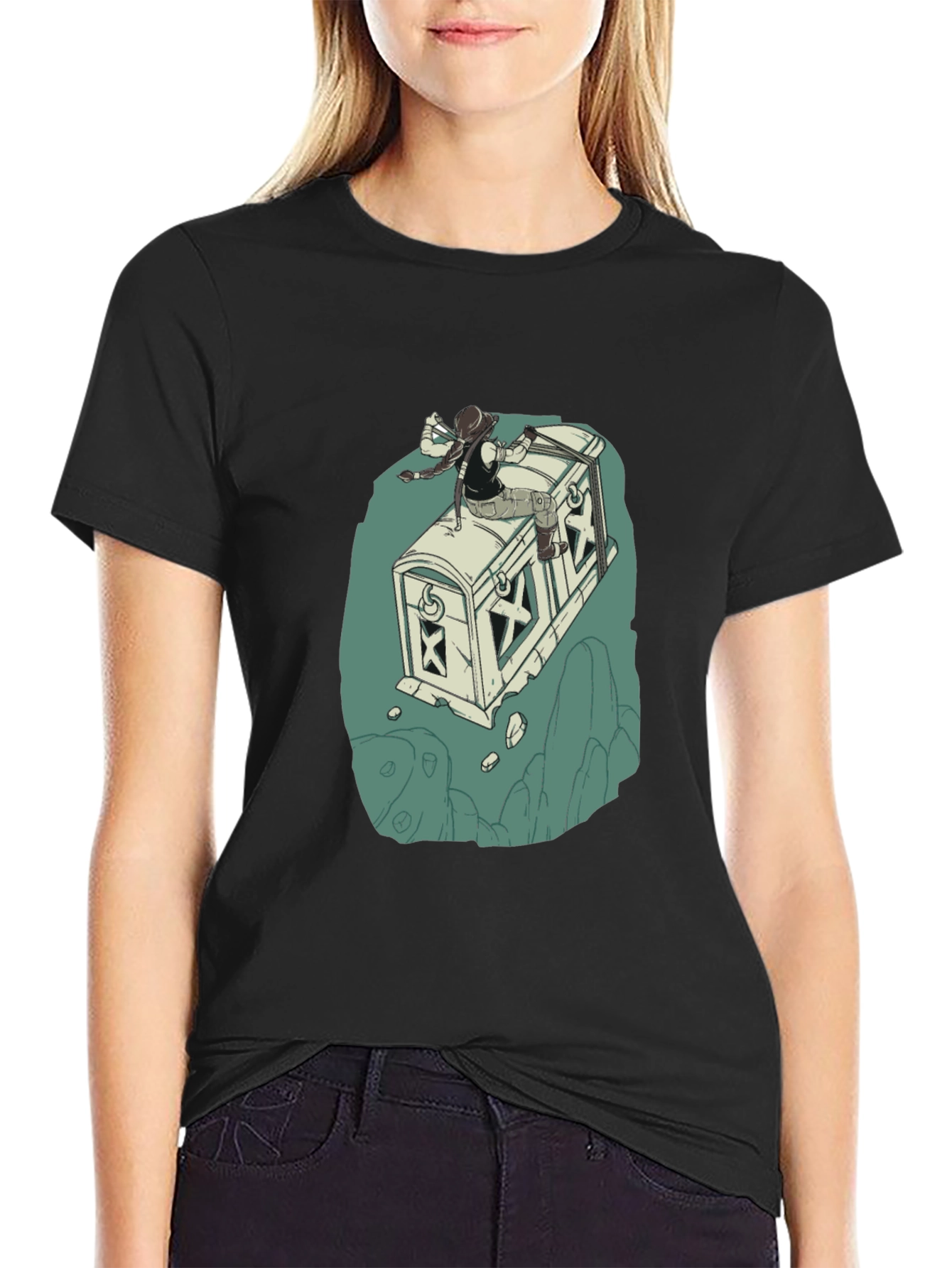 Adventurers Chest T-Shirt - Black Cotton Blend