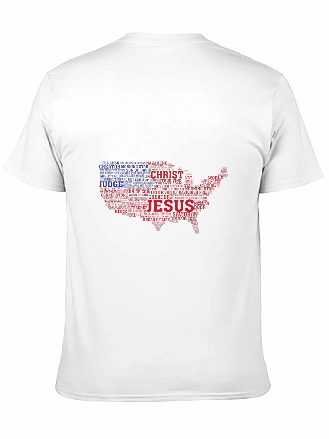 Jesus Christ USA Map Word Art Graphic T-Shirt