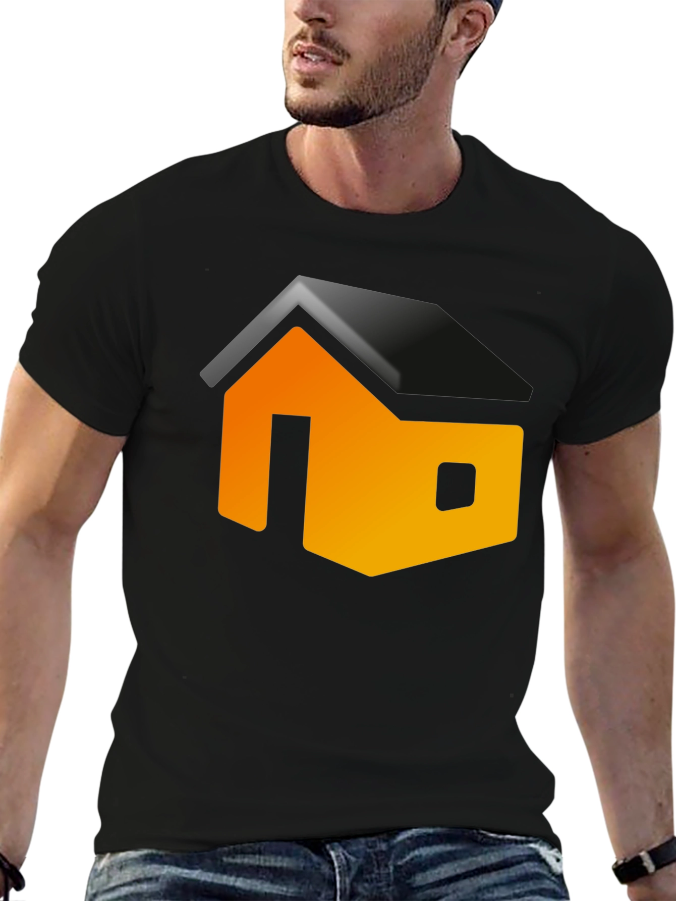 Modern House Graphic T-Shirt - Black