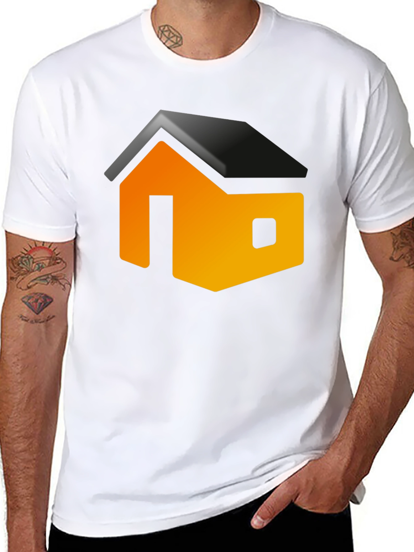 Modern House Graphic T-Shirt - Black