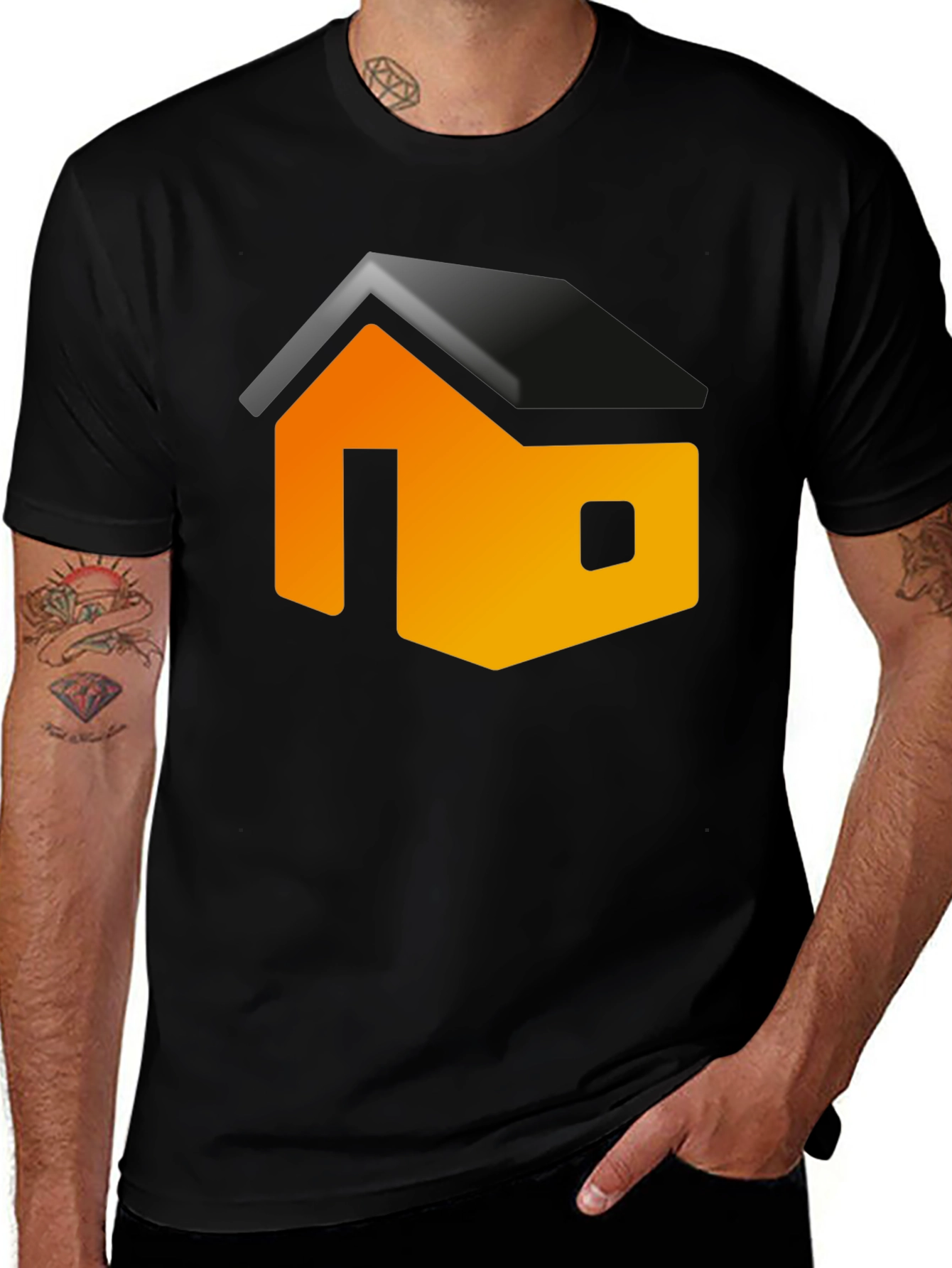 Modern House Graphic T-Shirt - Black