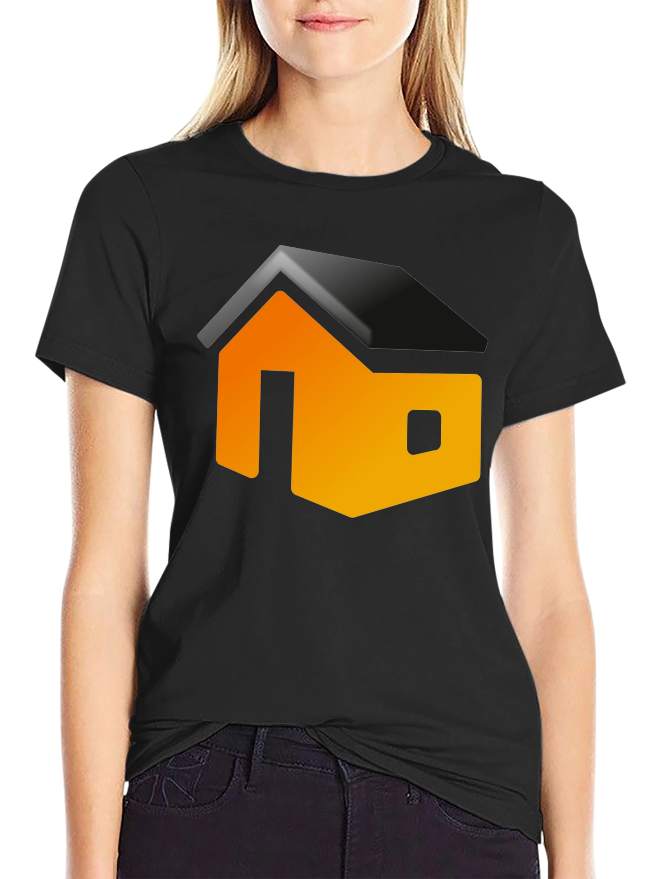 Modern House Graphic T-Shirt - Black