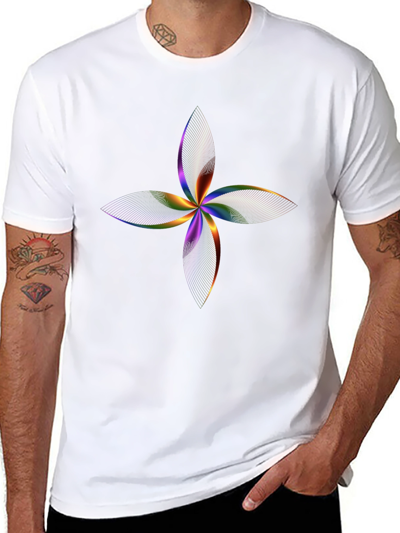 Abstract Floral Rainbow T-Shirt